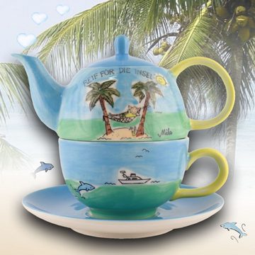 Mila Teekanne Mila Keramik Tee-Set Tea for One Reif für die Insel, 0,4 l, (Set)