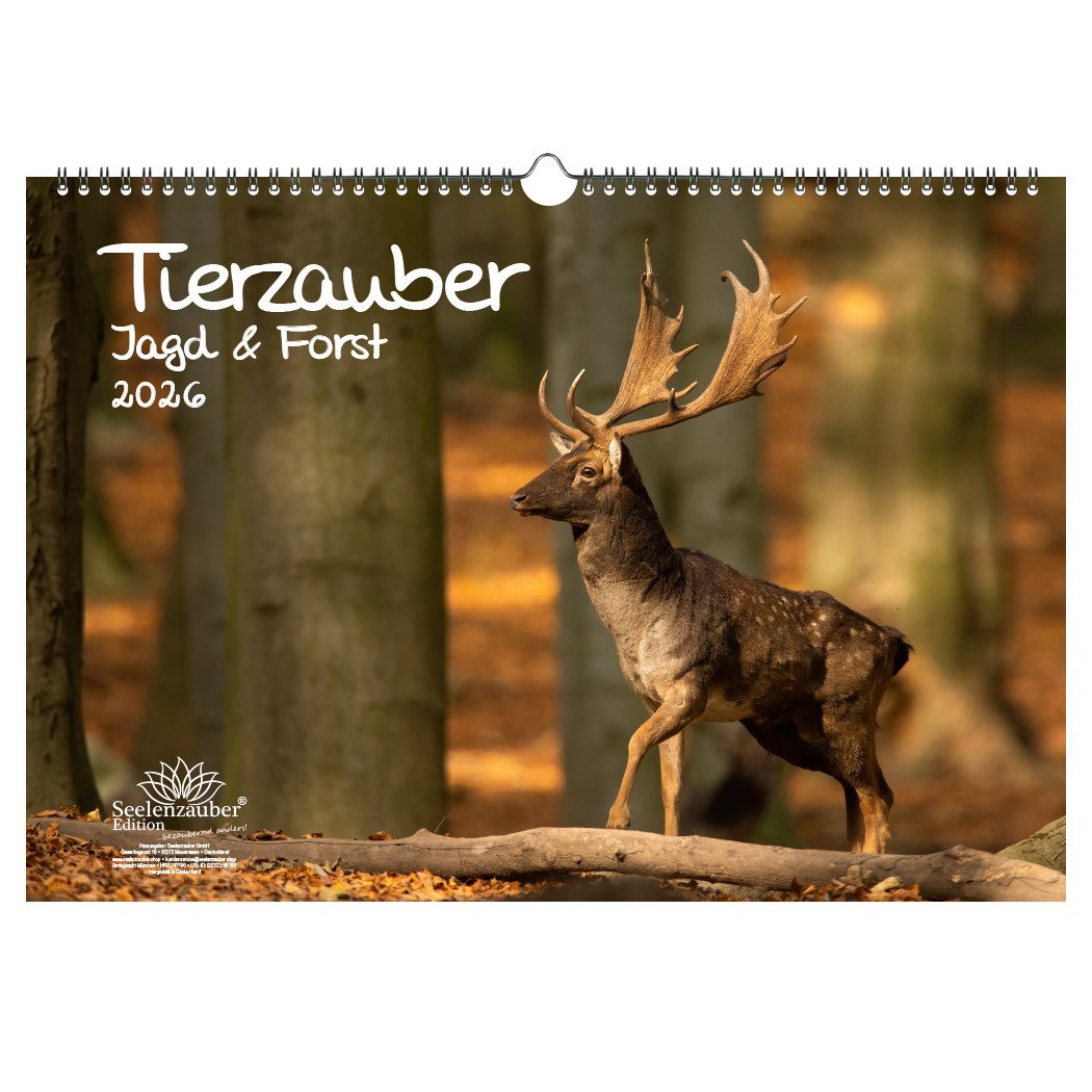 Seelenzauber Wandkalender Tierzauber Jagd & Forst DIN A3 Kalender für 2026 - Seelenzauber
