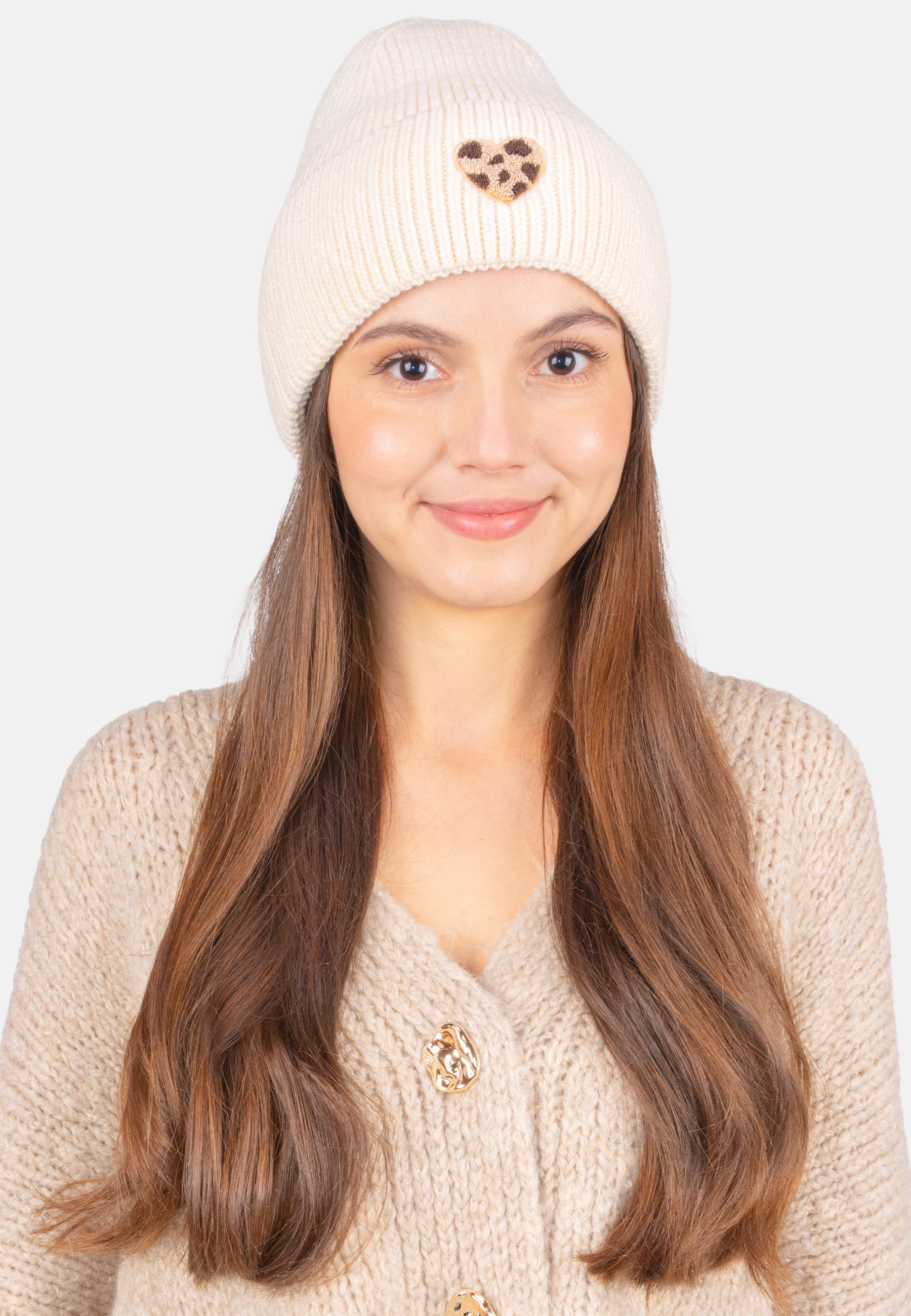 Seasons of April Strickmütze ZOE (1-St) Damen Mütze mit Herz – Beanie Strick, weich, warm & modisch