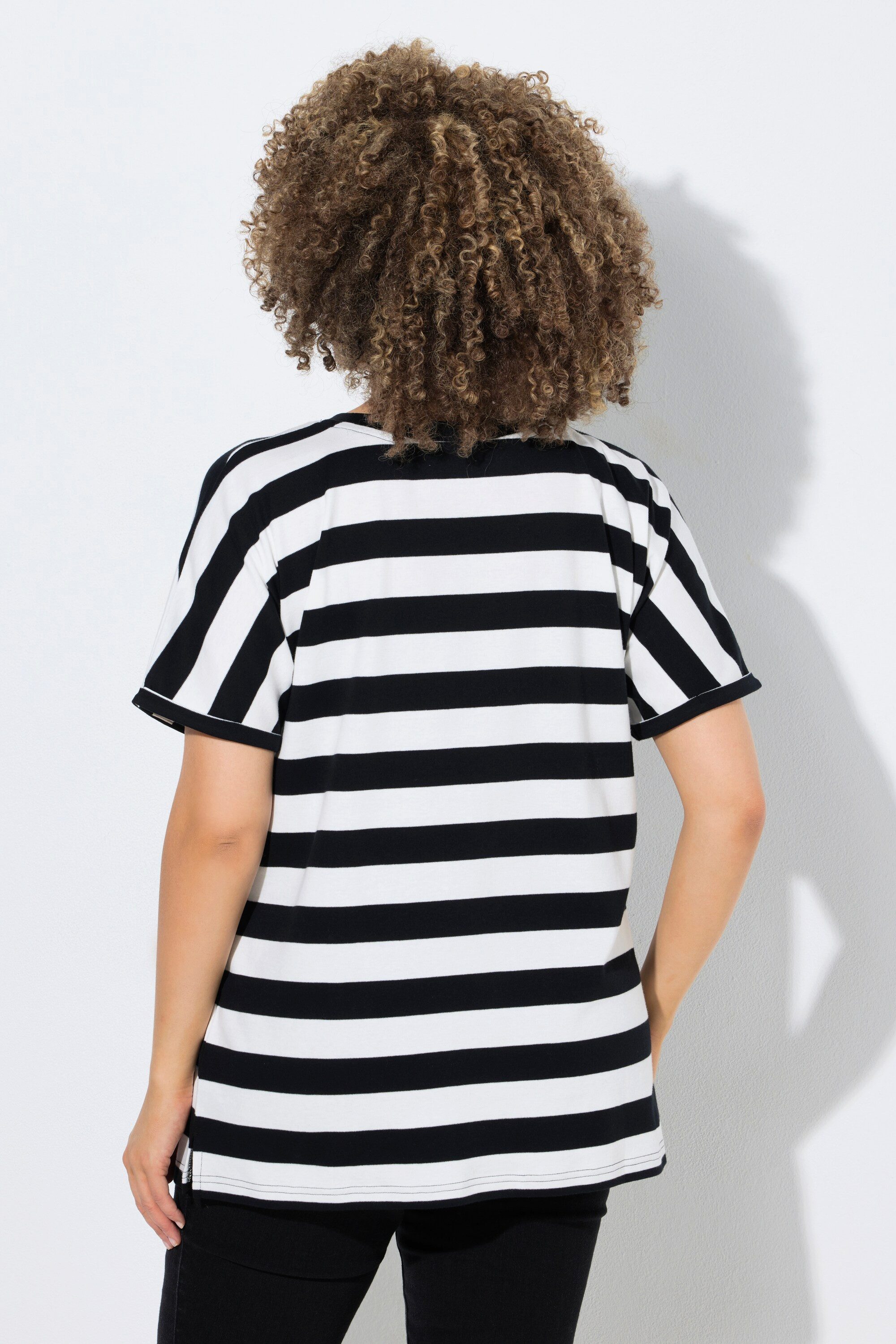 Ulla Popken T-Shirt T-Shirt Ringel Oversized Rundhals Halbarm – Bild 3 von 4