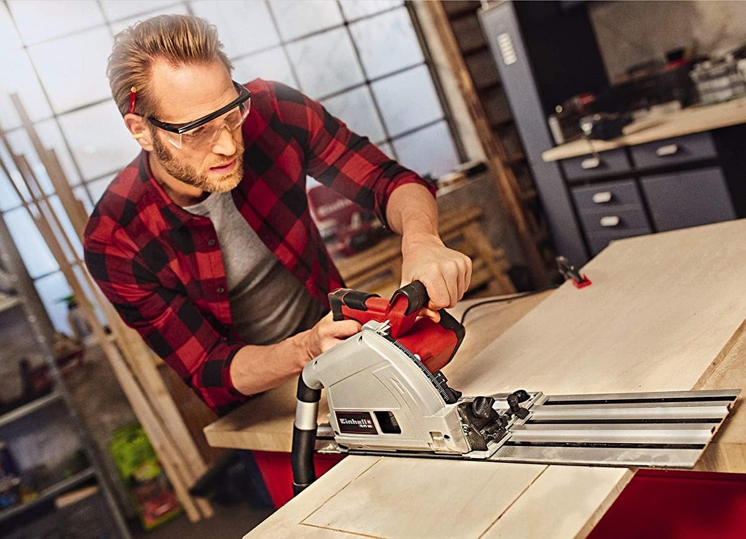 Einhell Maschinen-Führungsschienen Führungsschiene Handkreissägen und Tauchsägen, 2x 1000 mm