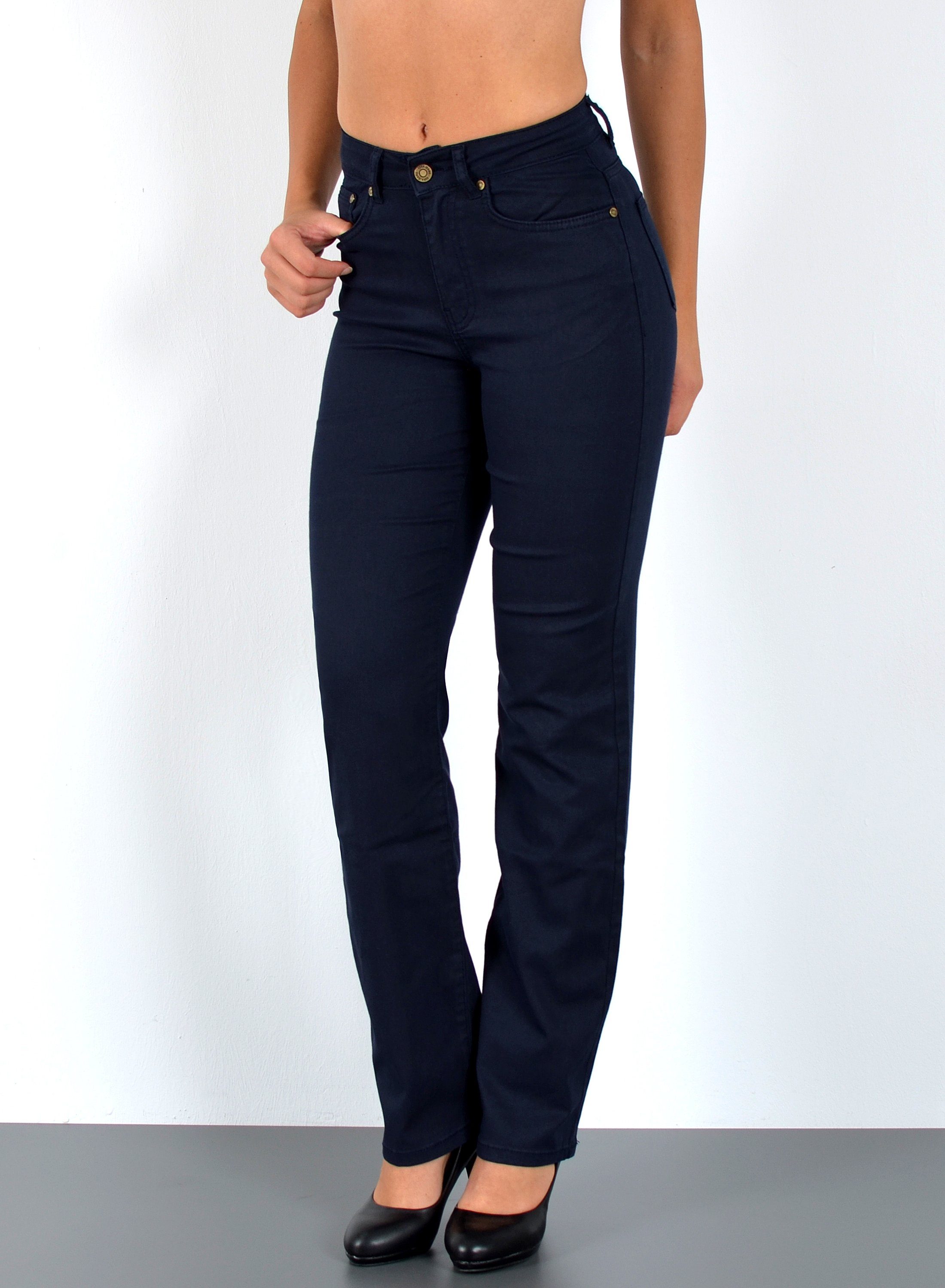 ESRA Stoffhose Damen Straight Fit Hose High Waist Business-Hose bis Große G günstig online kaufen