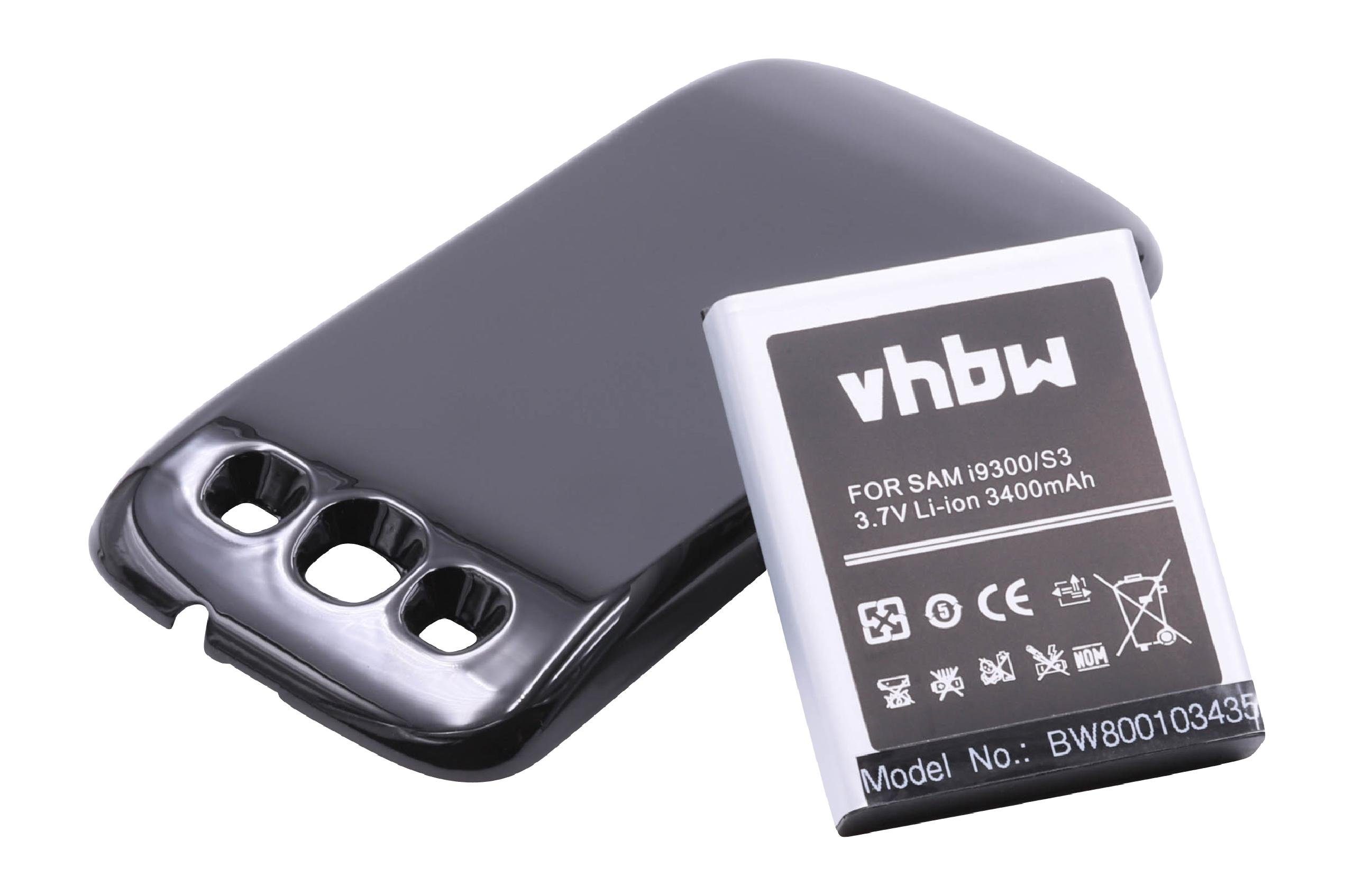 vhbw kompatibel mit Samsung Galaxy GT-i9305 LTE, GT-I9300 Smartphone-Akku Li-Ion 3400 mAh (3,7 V)
