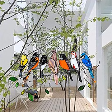 Juoungle Wanddekoobjekt Fensterdekorationen Buntglas Vögel Buntglas Deko Vogel Wandschmuck