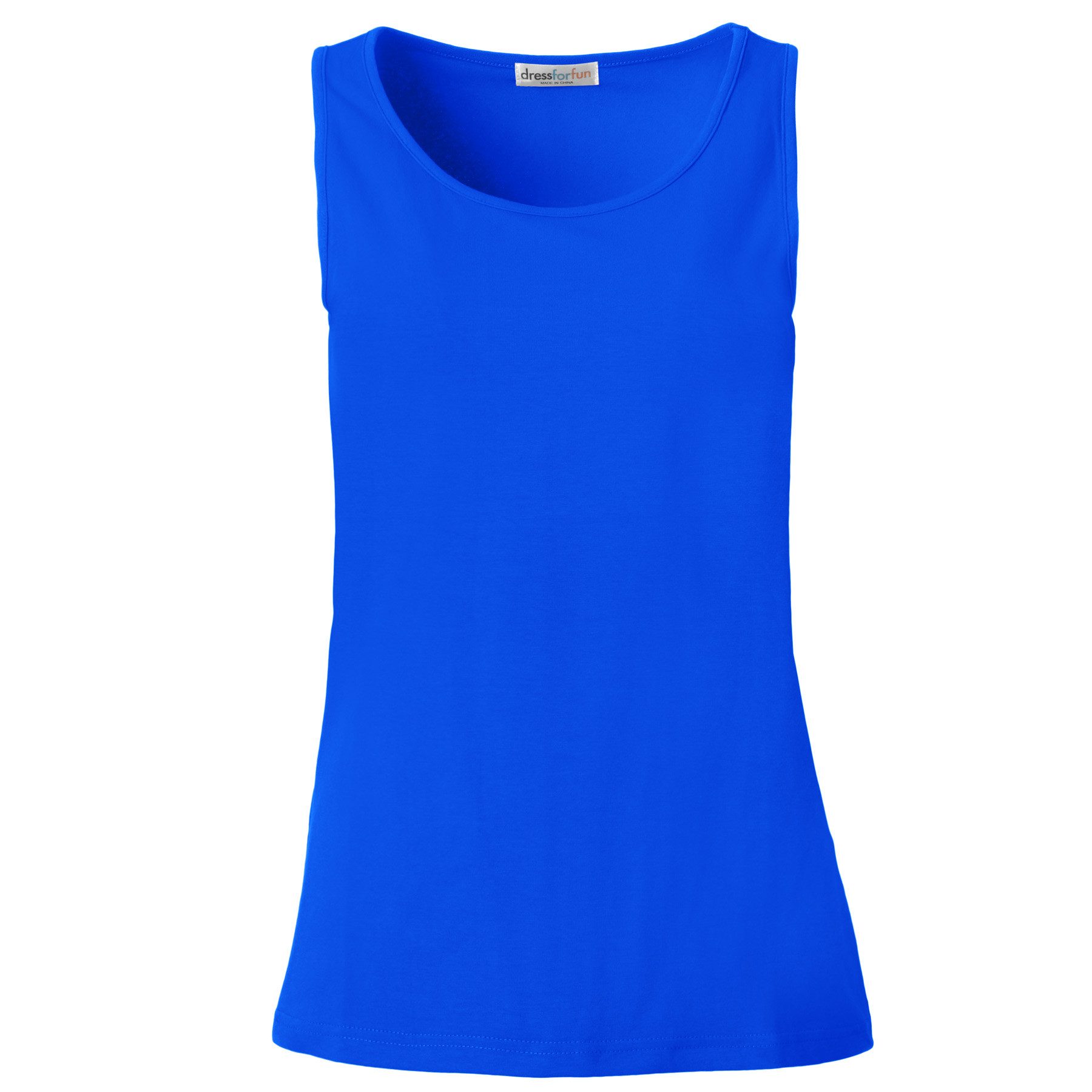 dressforfun Tanktop Achselshirt, Für viele Outfits und Auftritte, Einfarbiges Damen Top (Trägershirt, Konfektionsgröße XL in blau) Leicht körperbetonter Schnitt – Bild 2 von 5