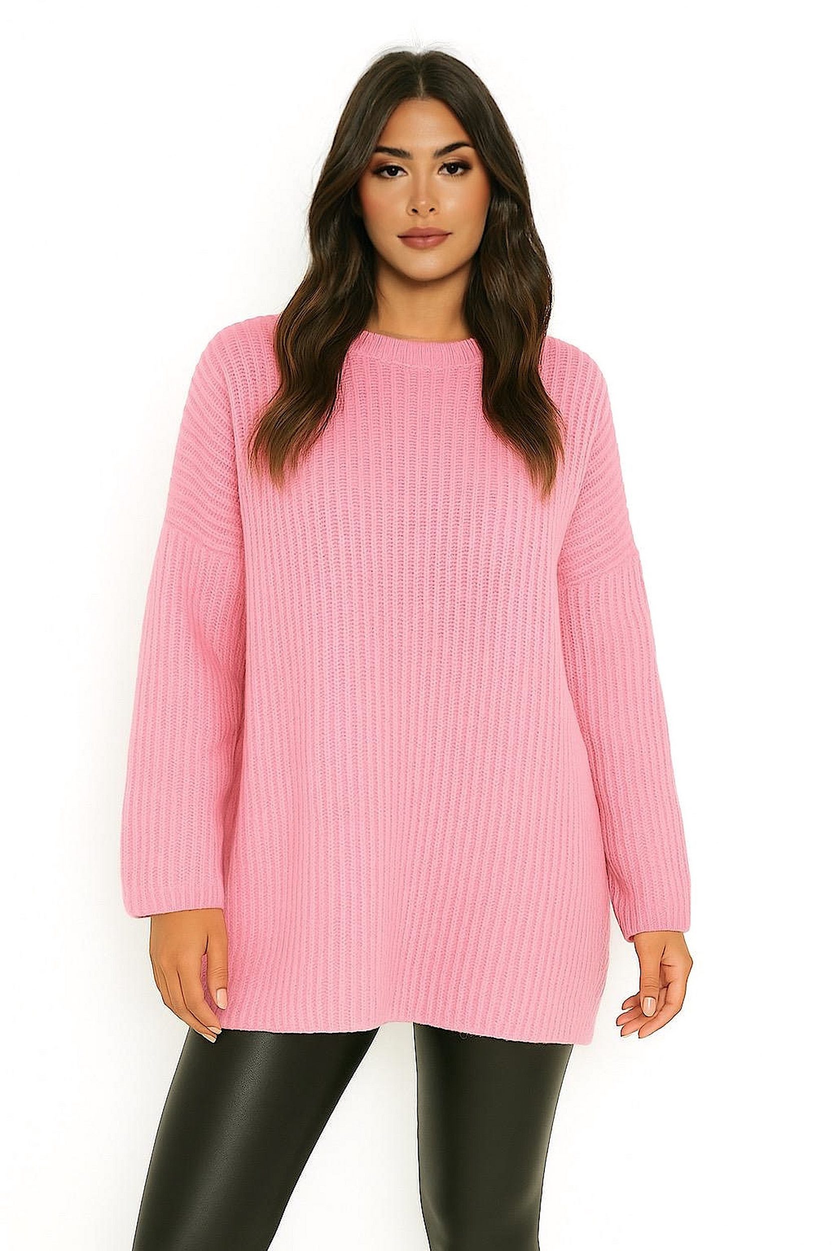 Worldclassca Longpullover WORLDCLASSCA Damen Oversize Strickpulllover Dick Lang Pulli Winter Neue Kollektion - Stilvolle und gemütliche Strickmode für Damen