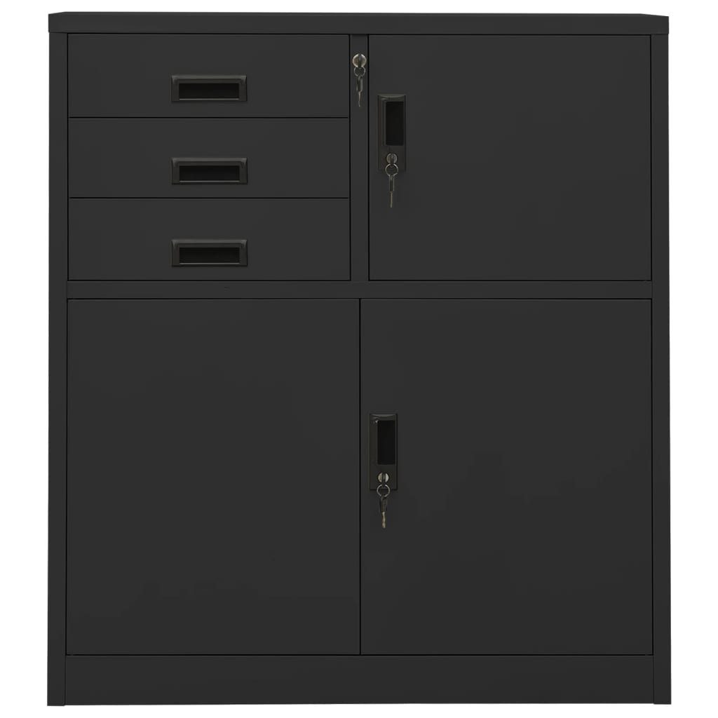 vidaXL Aktenschrank Büroschrank Anthrazit 90x40x102 cm Stahl