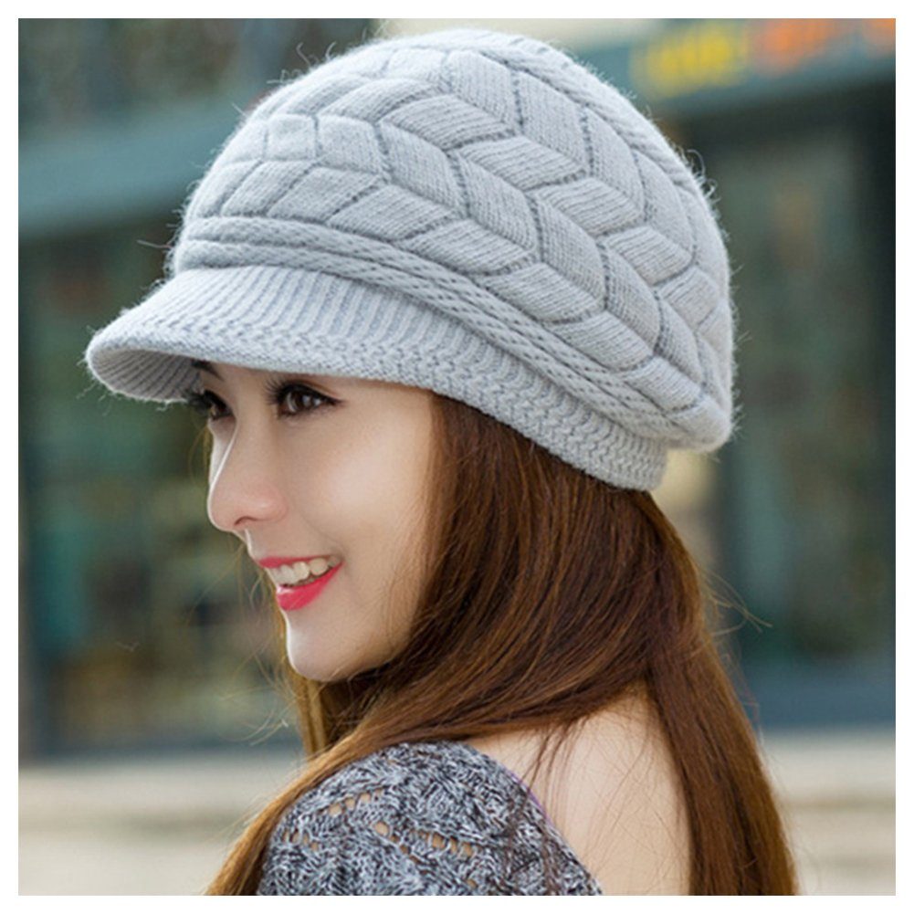 Blusmart Strickmütze Herbst Und Winter Wolle Hut Für Frauen Mädchen Weibliche gray