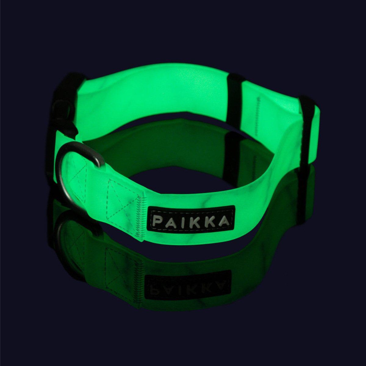 PAIKKA Hunde-Halsband Hundehalsband "Glow Collar" marble green