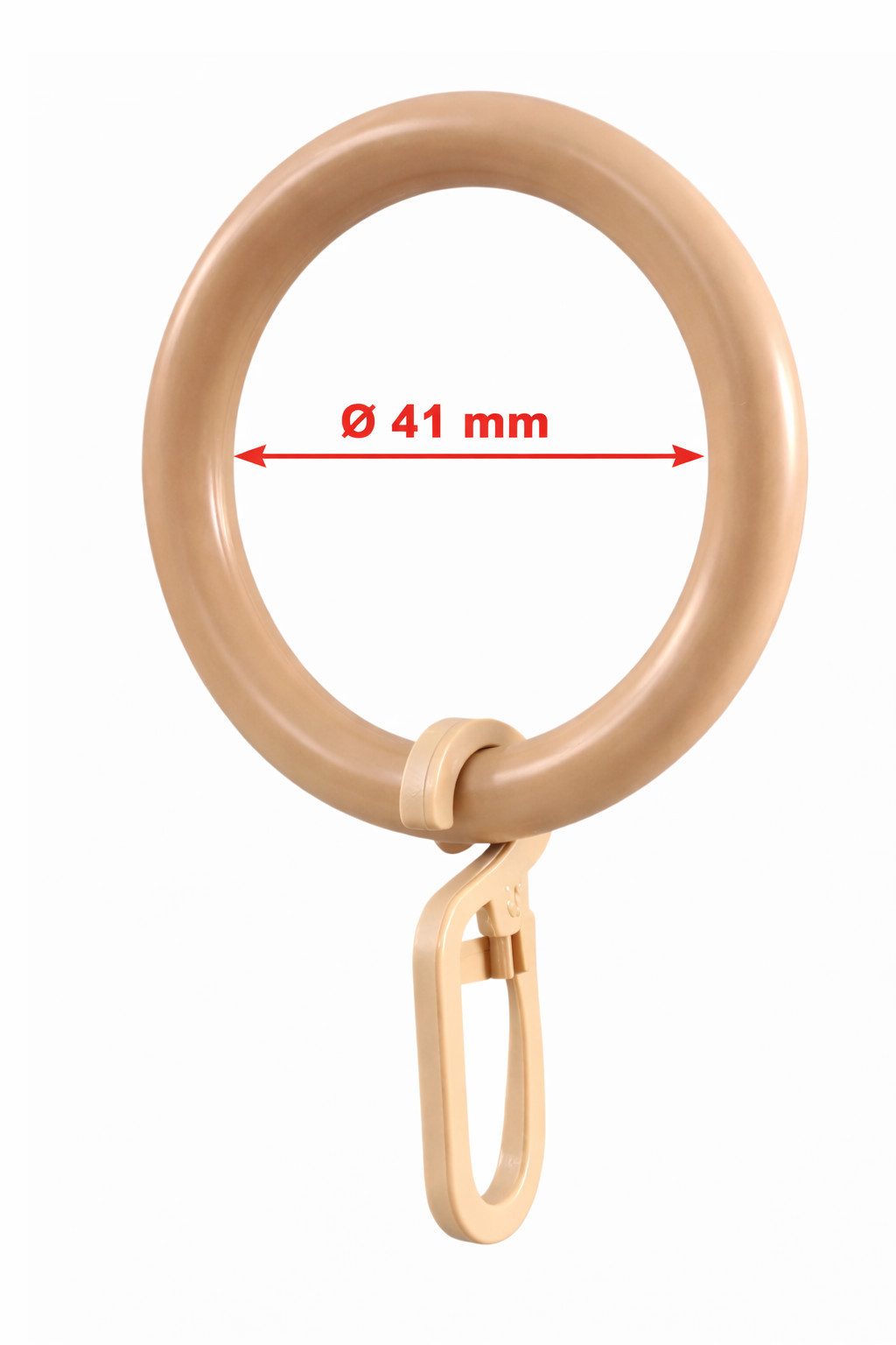 rewagi Gardinenstange Gardinenring mit Überklipshaken Ø41/57 mm Weiß Beige Schwarz, Verkaufseinheit 10, 30, 50, 100 Stück