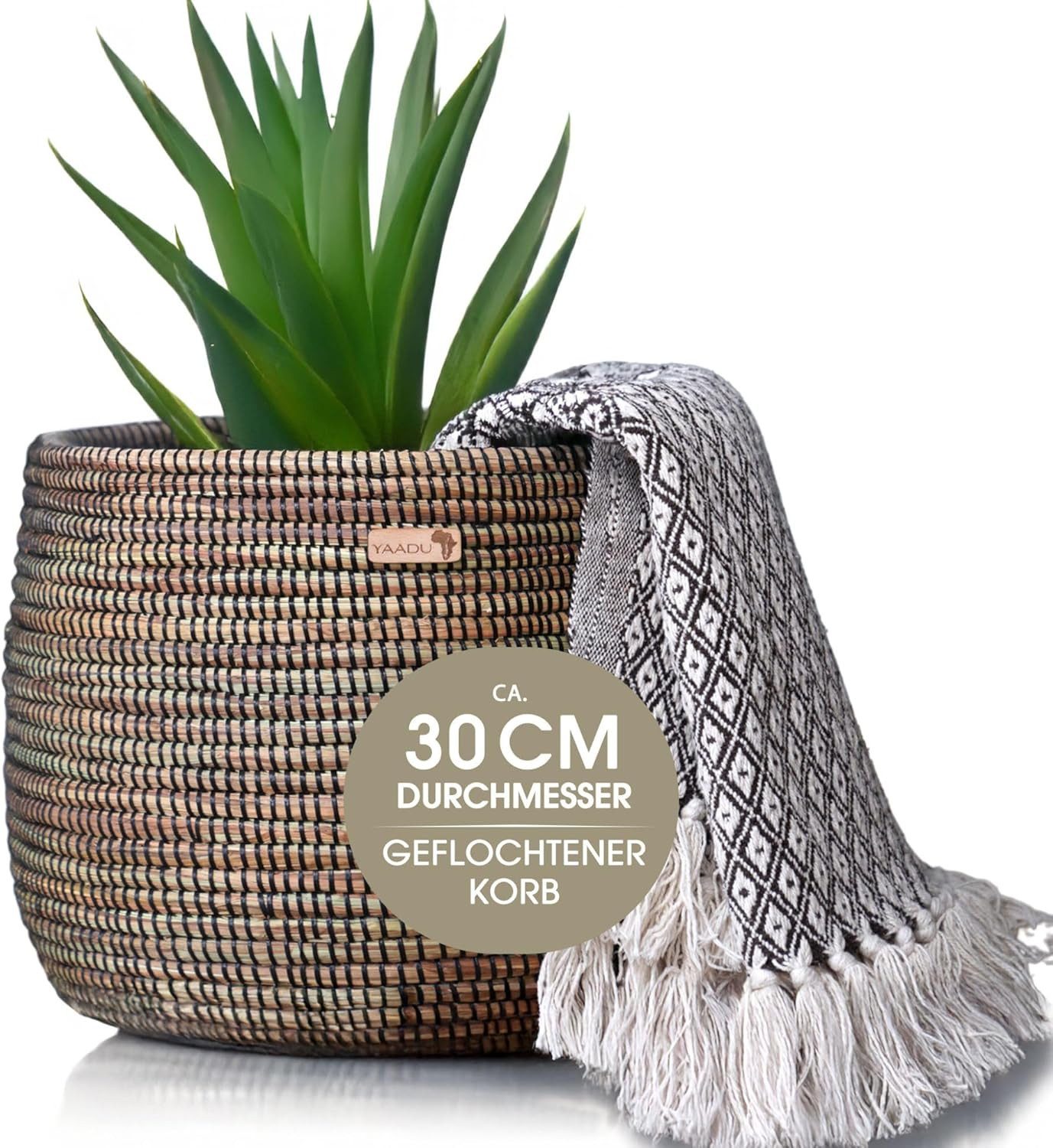 YAADU Allzweckkorb geflochtener Aufbewahrungskorb – Pflanzenkorb, Regalkorb günstig online kaufen
