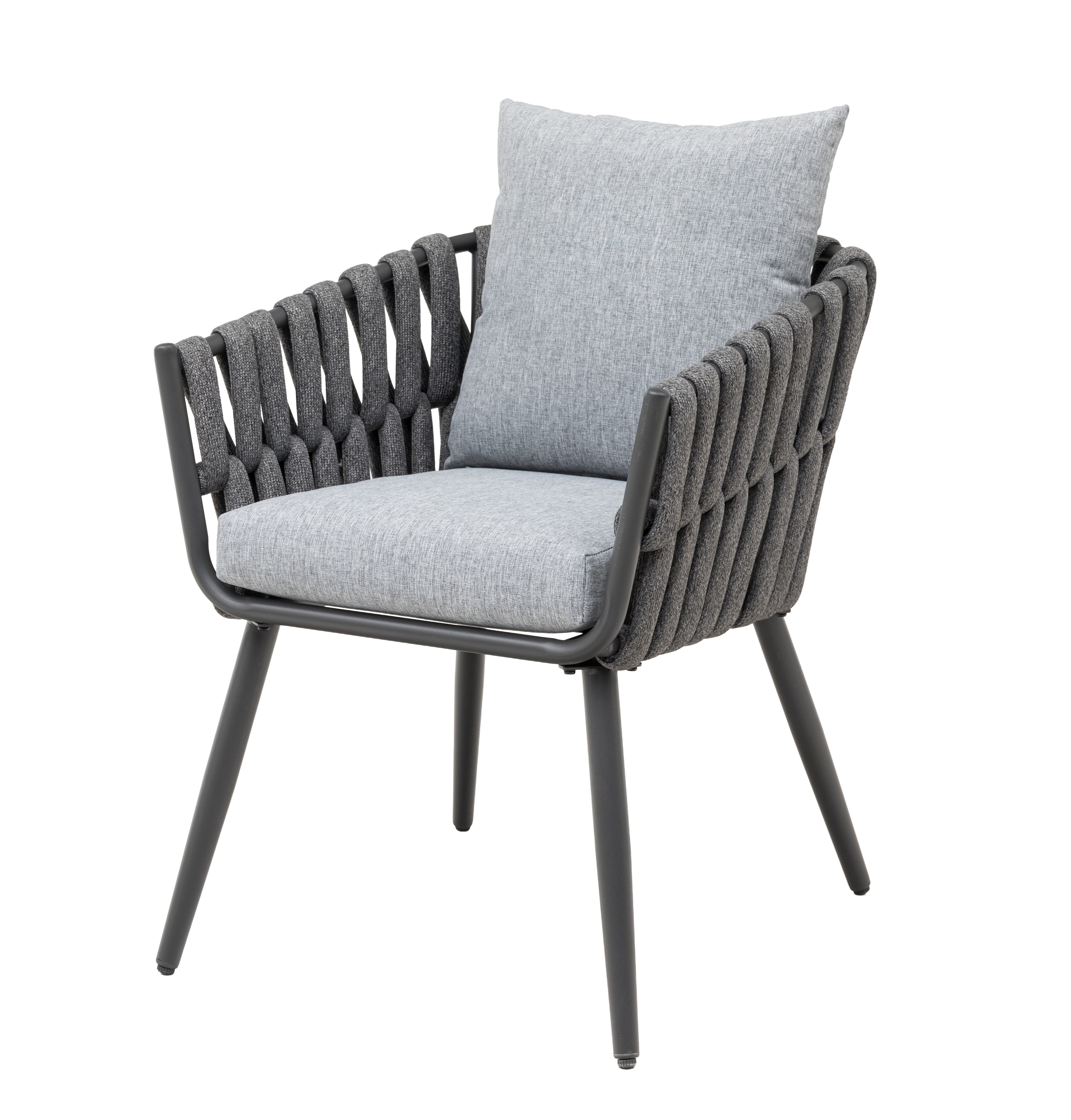 Gardissimo Gartenstuhl 2 er Set Nizza Diningstuhl Loungestuhl (Spar-Set, 2 St), wetterfest / 120 kg Tragkraft / Alu-Gestell