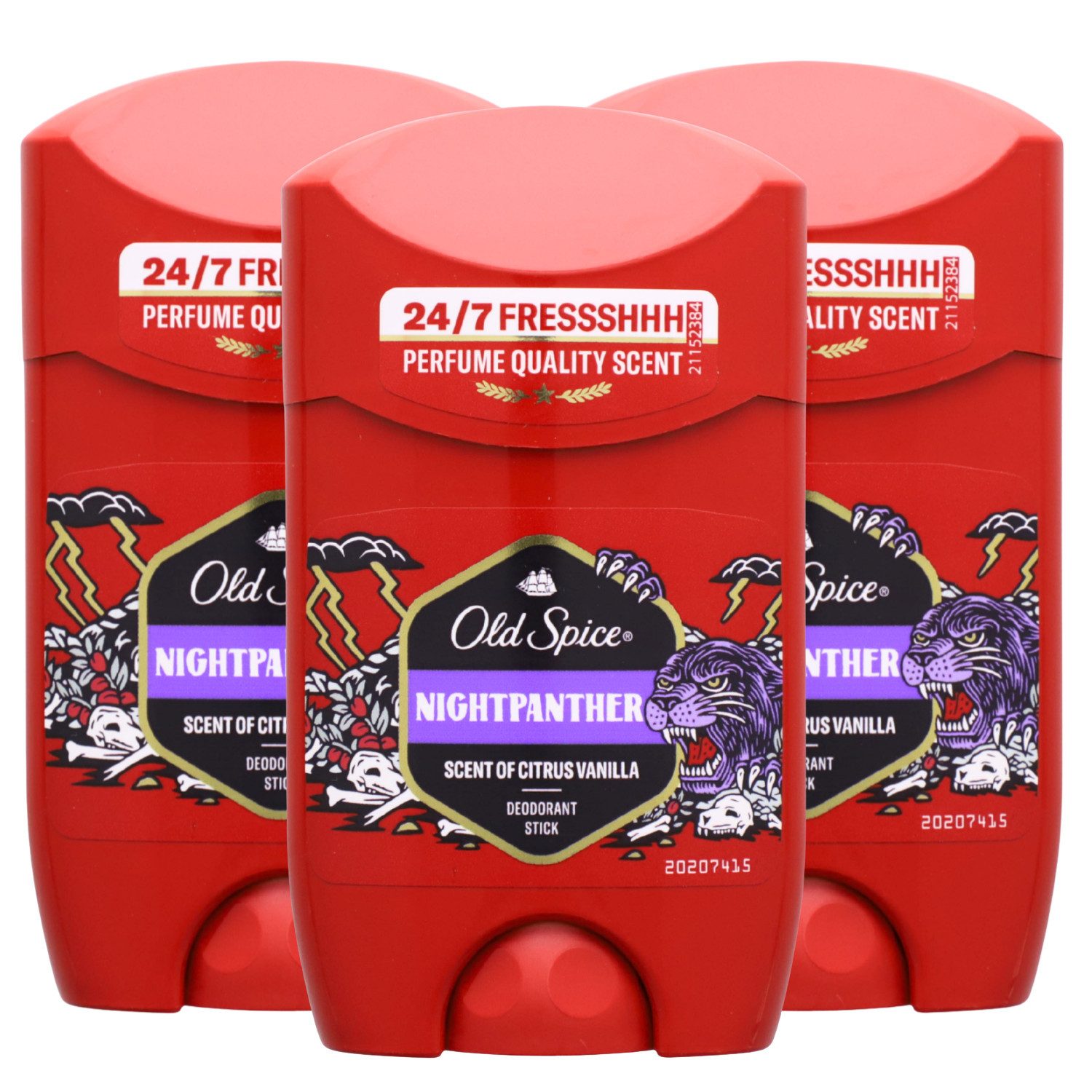 Old Spice Deo-Stift 3 x Old Spice Night Panther Deo Stick je 50ml ohne Aluminiumsalze
