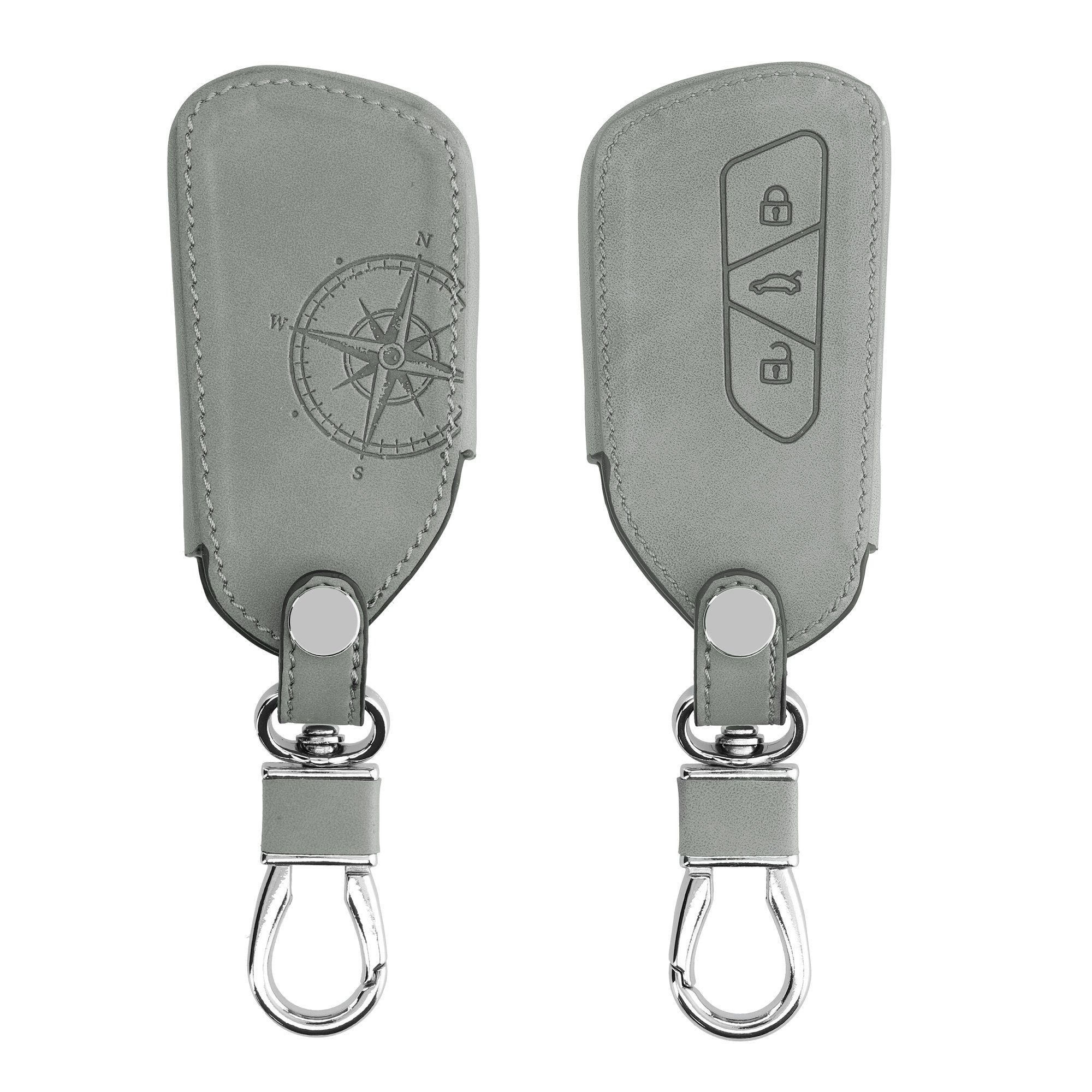 kwmobile Schlüsseltasche Autoschlüssel Hülle für VW Golf 8, Nubuklederoptik  - Kunstleder Schutzhülle Schlüsselhülle Cover, Schutzcover mit angenehmer  Haptik und ausgiebigem Schutz