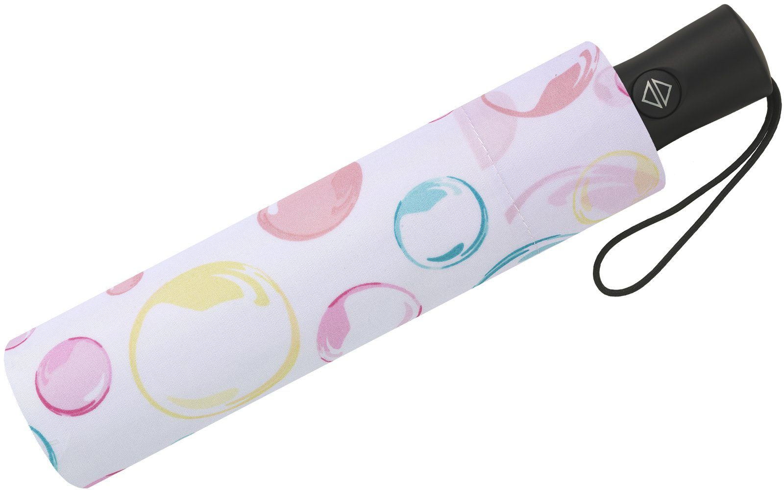 HAPPY RAIN Taschenregenschirm schöner Damen-Regenschirm mit Auf-Zu-Automatik, zauberhafte Motive in zarten Pastellfarben
