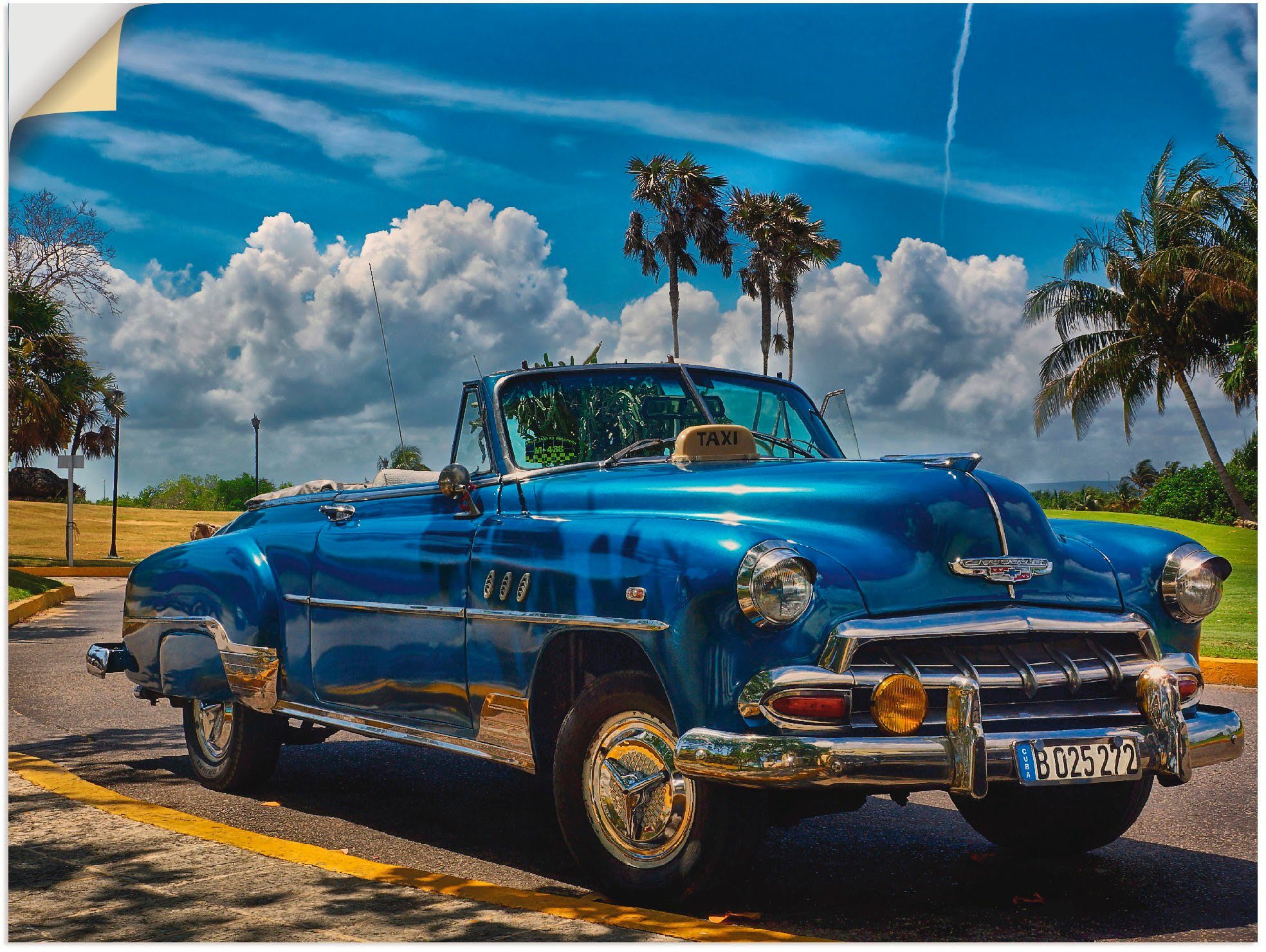 Artland Wandbild Havanna Flair, Auto in oder (1 St), Wandaufkleber als Leinwandbild, Alubild, Poster Größen versch
