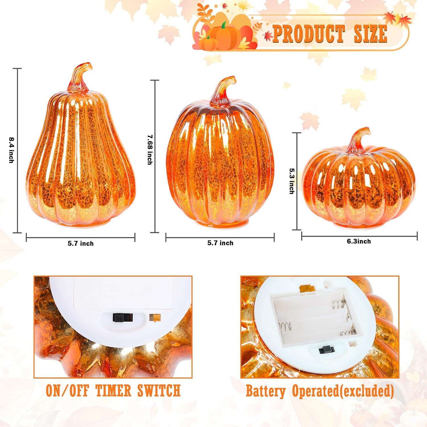 Coonoor LED-Dekofigur Herbstdeko LED Kürbis Laterne günstig online kaufen