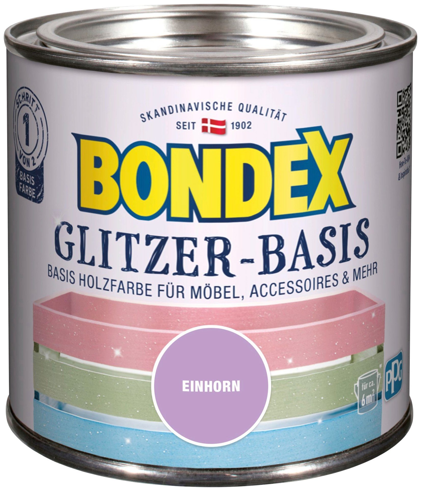Basis Holzfarbe Bastelfarbe Accessoires, & l Möbel Bondex für GLITZER-BASIS, 0,5 Einhorn