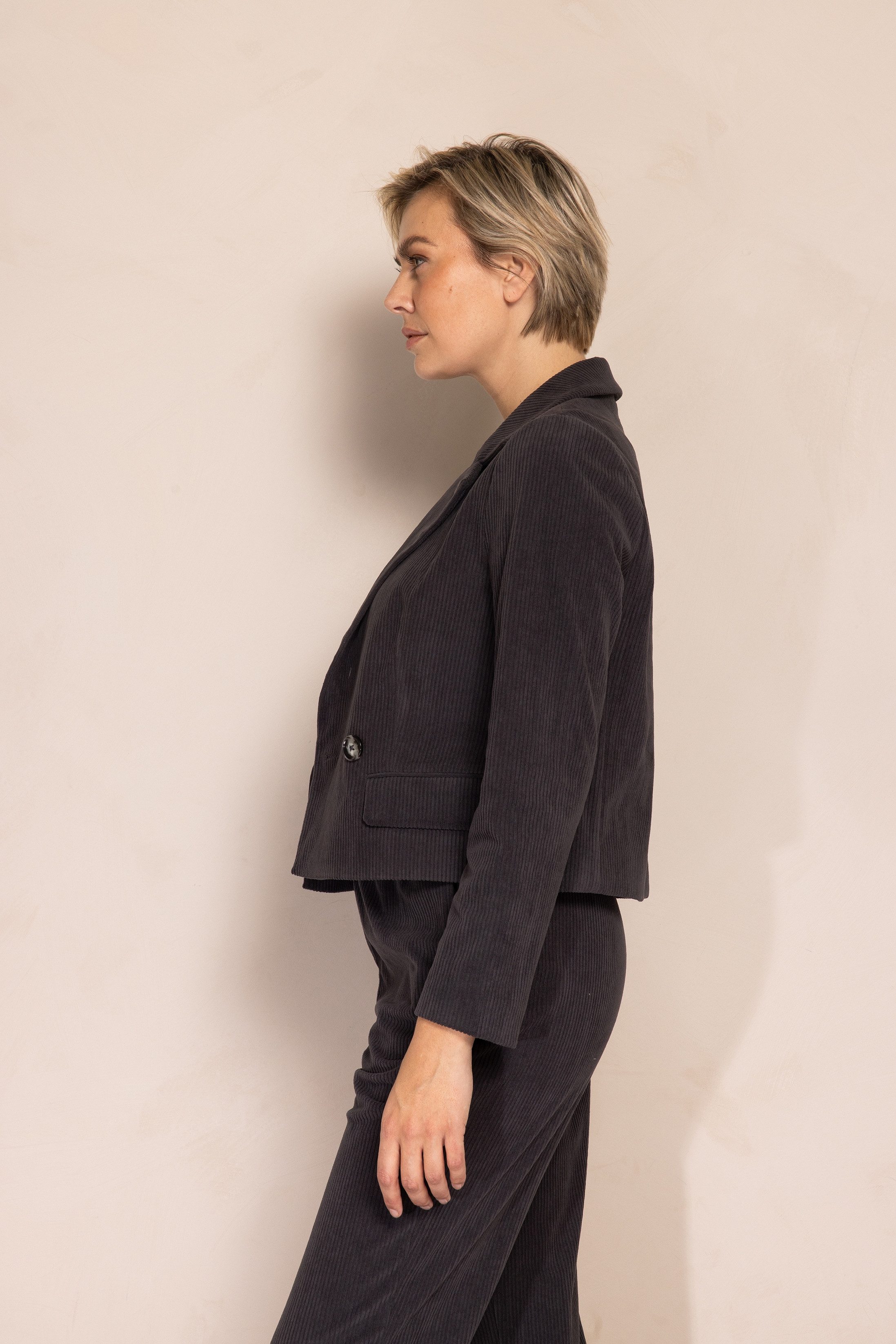 Zhrill Kurzblazer Cord ZHJOJO lässiger Stil, gerade Passform, aus Polyester, mit Reverskragen – Bild 3 von 4