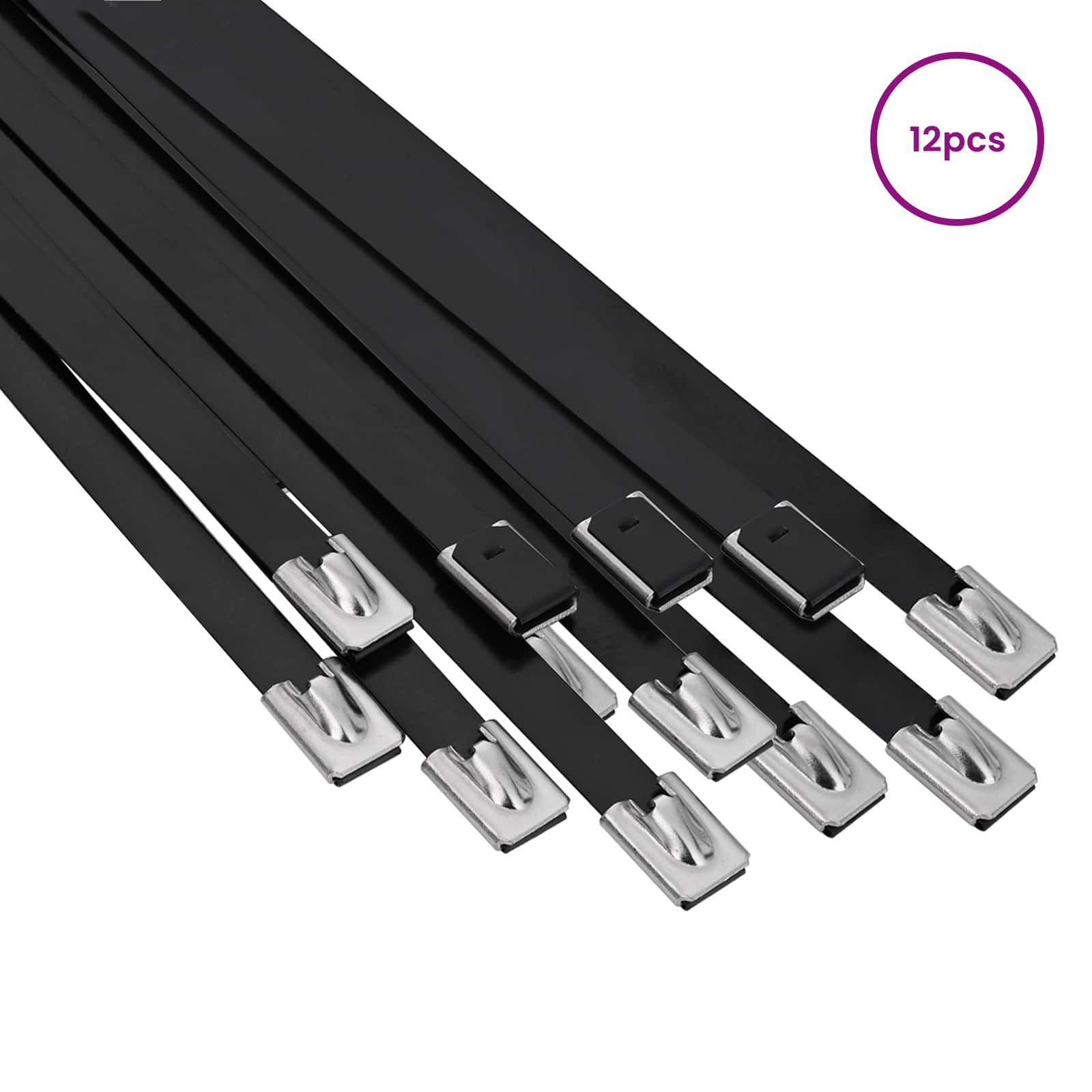 vidaXL Kabelbinder Kabelbinder 12 stk. 7,9 x 800 mm Schwarz (12-St)