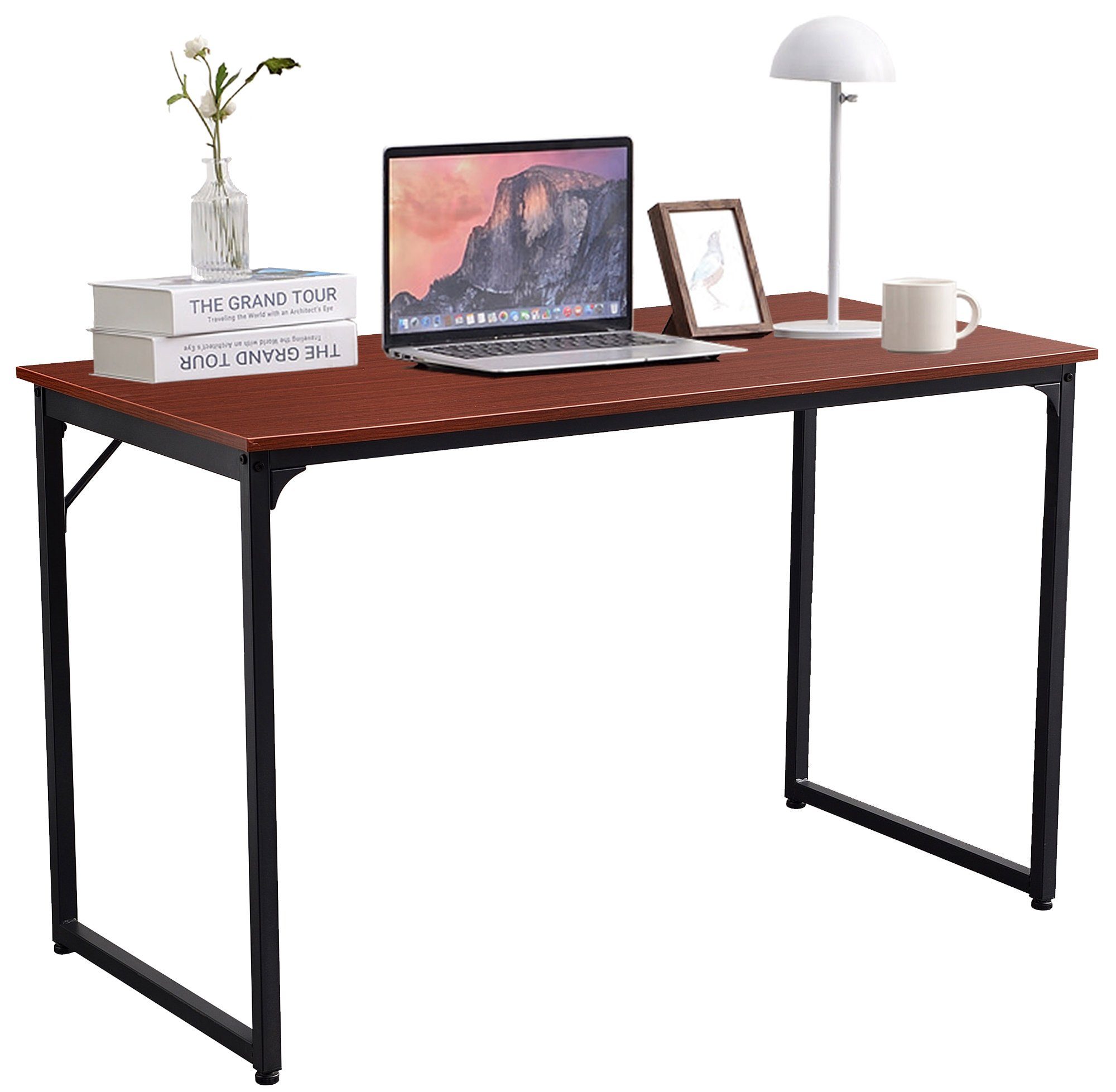 CLP Schreibtisch Greeley, Industrie-Design, Tischplatte aus MDF teak