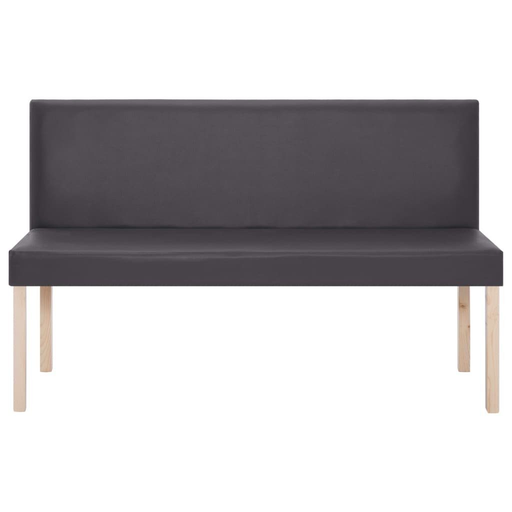 furnicato Truhenbank Bequeme Flurbank 139,5x54x85,5 cm Grau und Natur mit Massivholzrahmen, Gepolsterte Sitzbank mit Schaumstofffüllung für den Eingangsbereich
