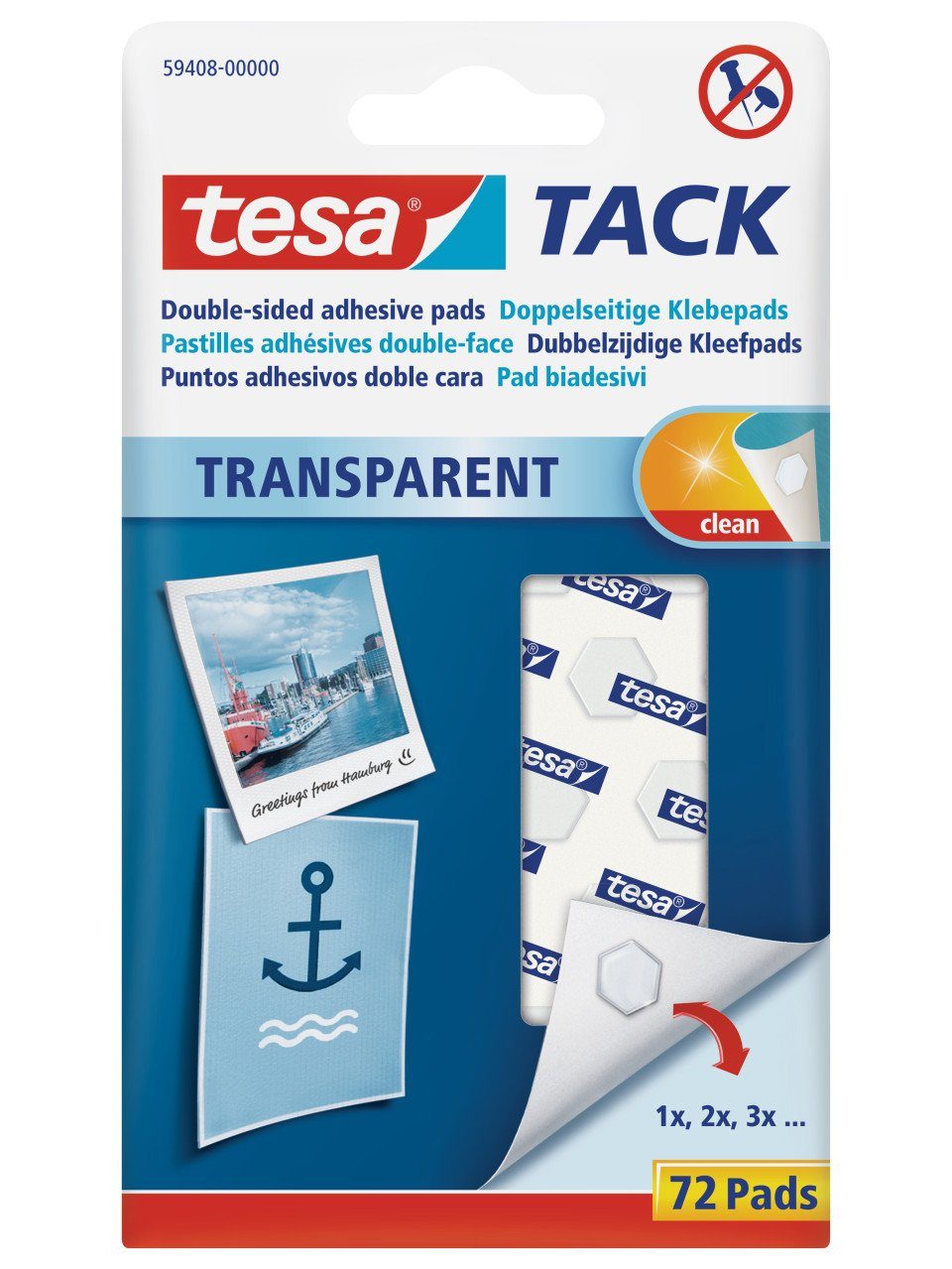 Klebepad tesa Tack Doppelseitige Klebepads 72 Pads