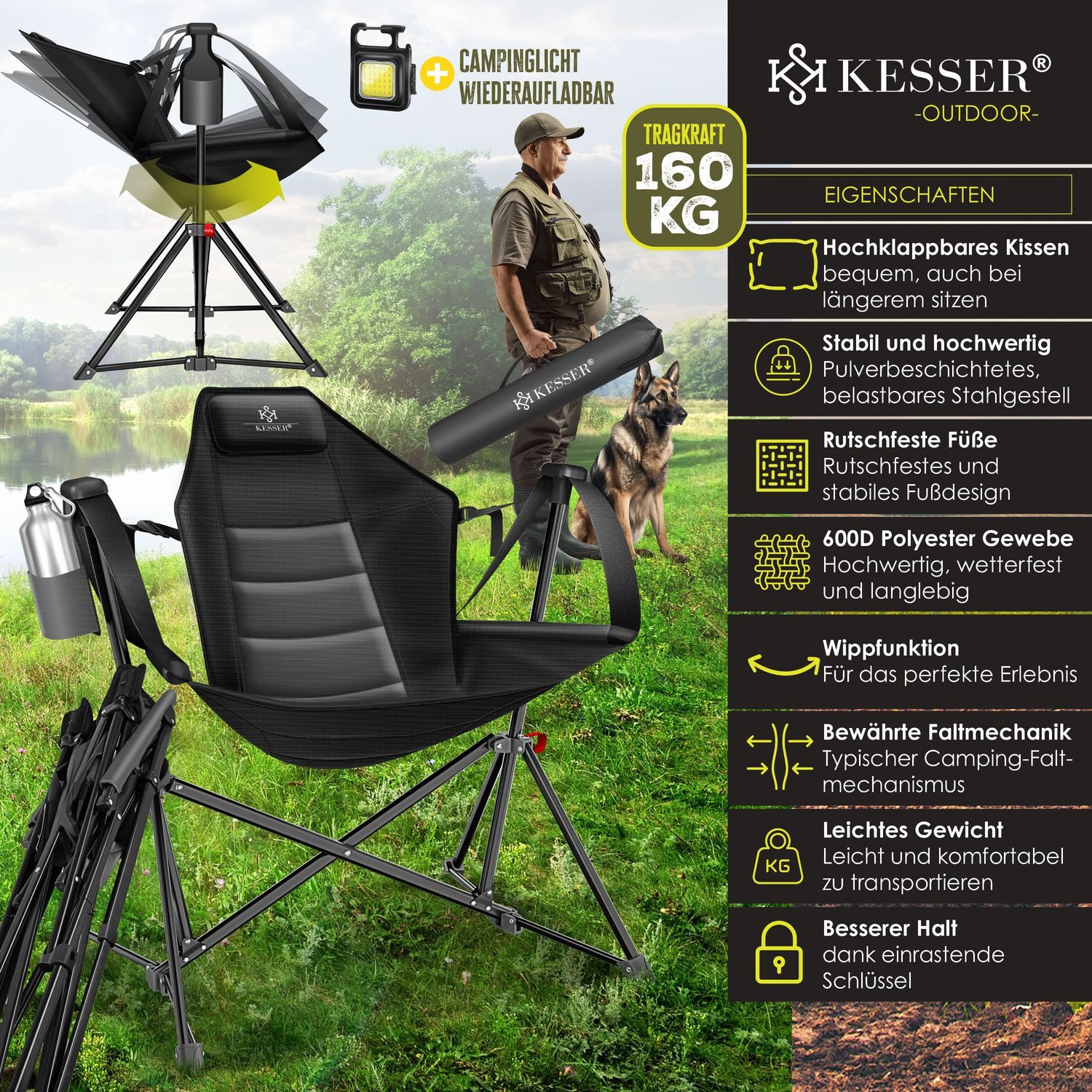 KESSER Campingstuhl, faltbar bis 160 kg günstig online kaufen