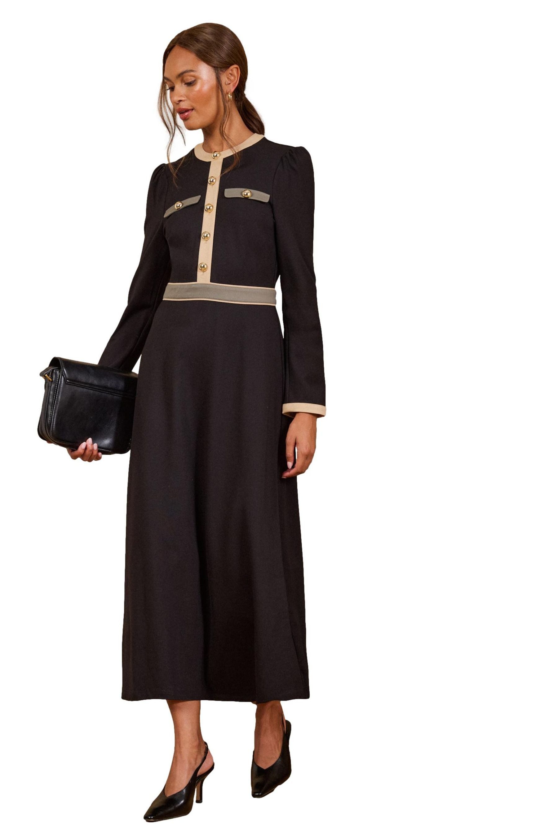 Love & Roses Midikleid Love & Roses Midi-Kleid aus Ponte-Stoff mit (1-tlg)