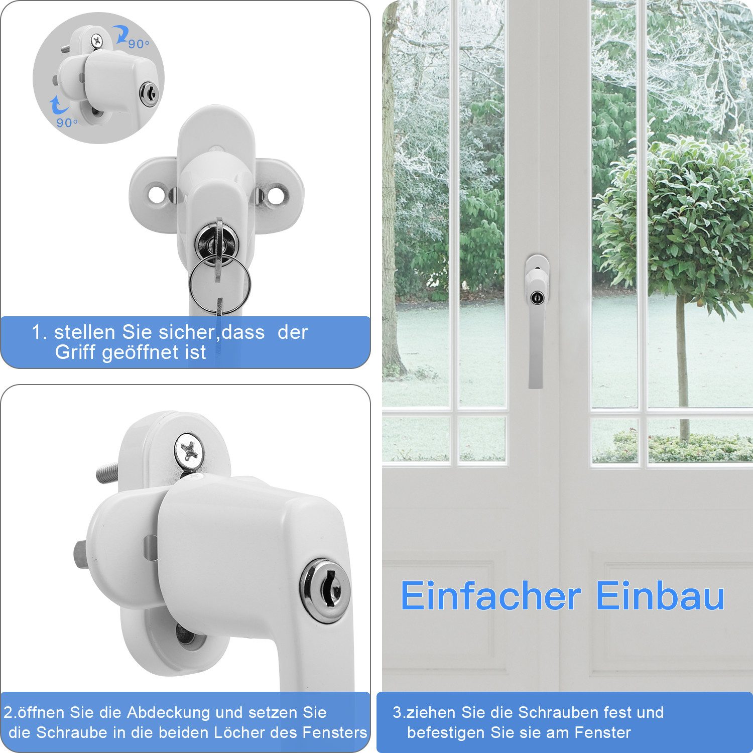 Clanmacy Fenstergriff Fenstergriff mit Schloss Set günstig online kaufen