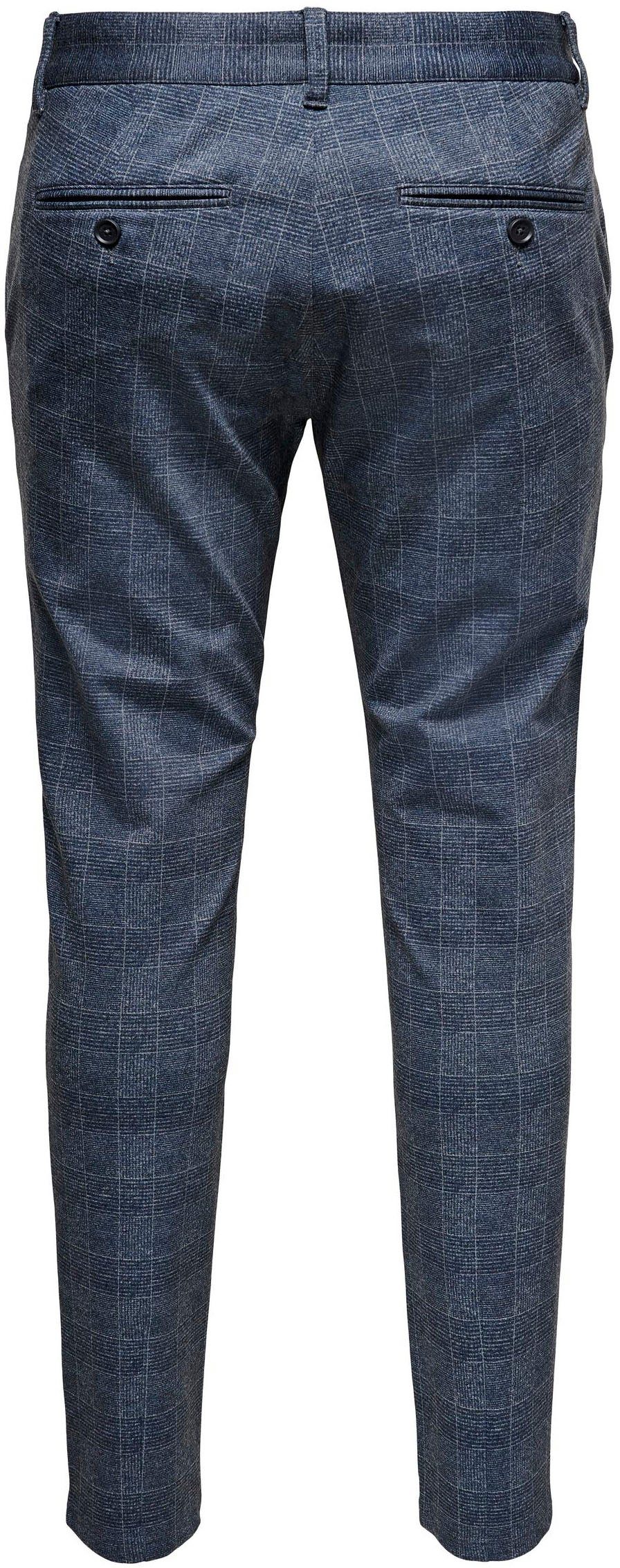 blau ONLY Chinohose CHECK MARK PANTS kariert & SONS