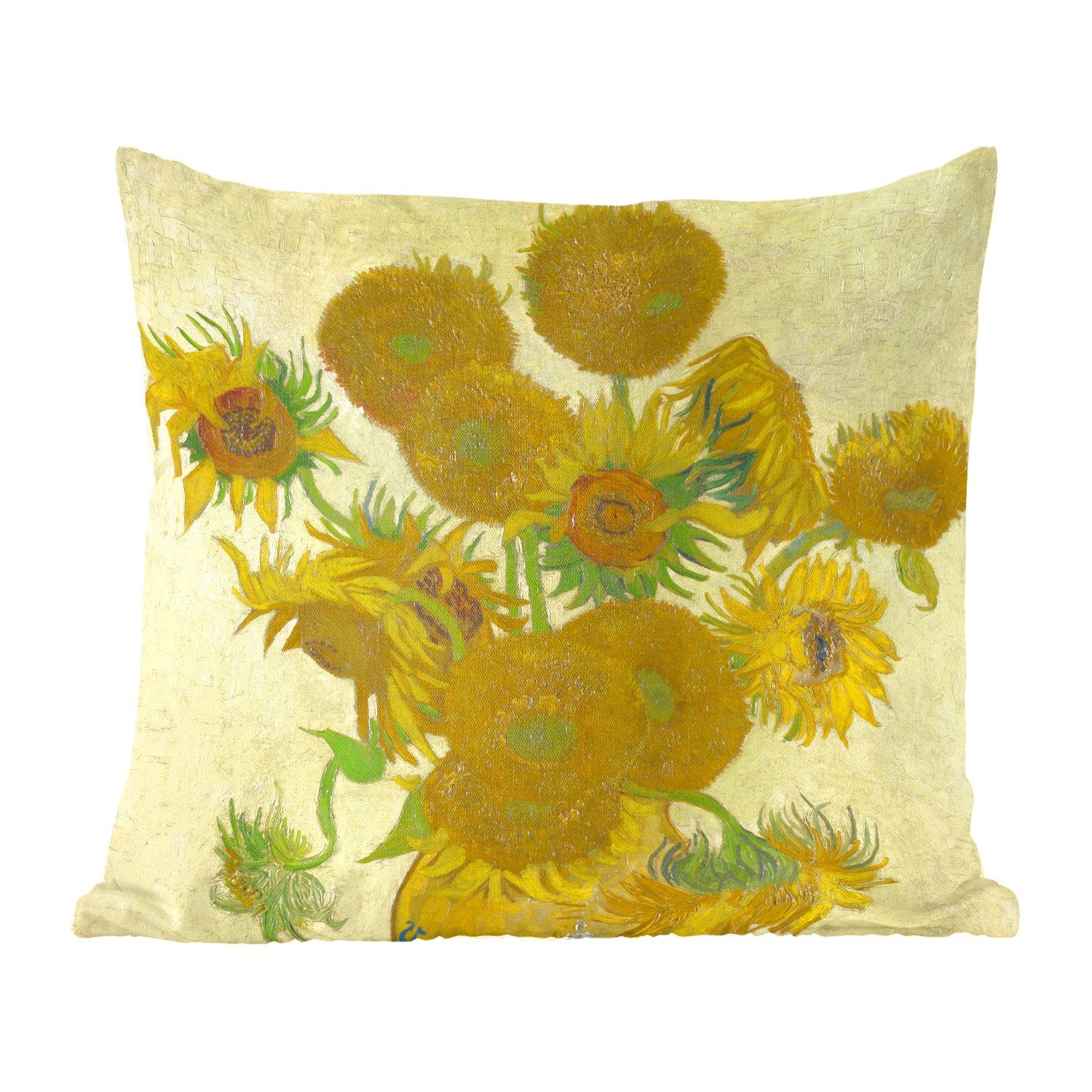Füllung Gogh, Schlafzimmer, Wohzimmer, Sonnenblumen für Zierkissen mit Sofakissen Deko, Gemälde Vincent Dekokissen MuchoWow von van -