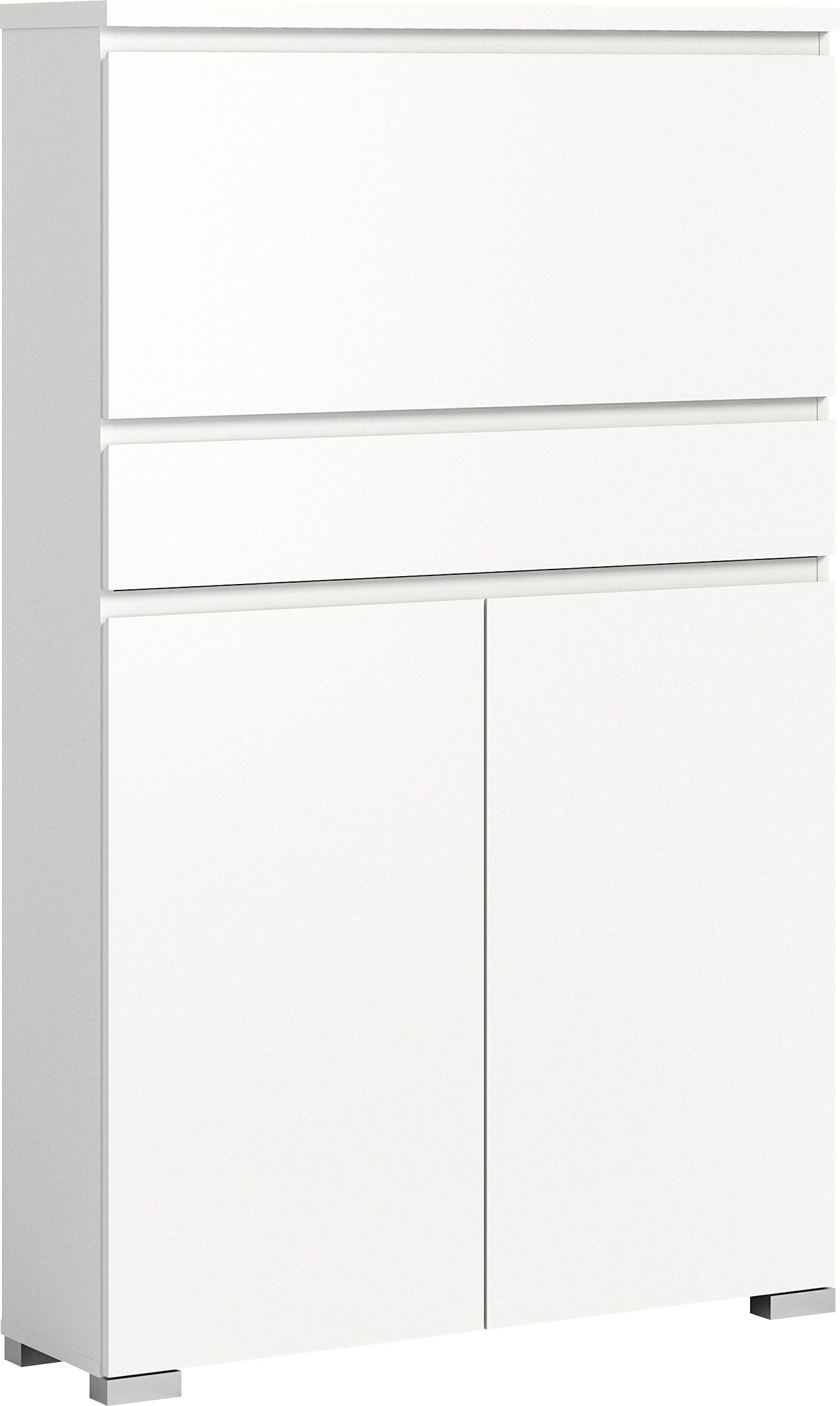 INOSIGN Schuhschrank Skoskap, Tiefe 27cm, 2 Türen, 1 Klappe mit Schuhwalze, 1 Schubkasten Platz für ca. 16 Schuhpaare, Schuhkipper, Schuhkommode, Schuhregal