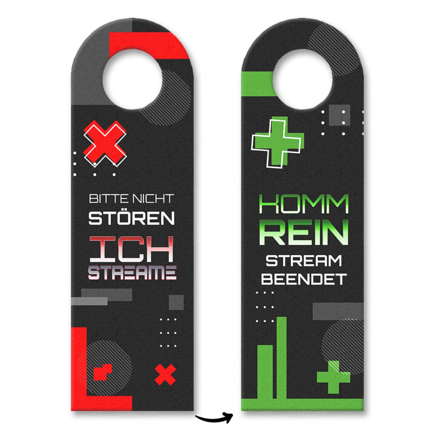 Dekohänger Bitte nicht stören ich streame oder Komm rein Türhänger 3er Set für