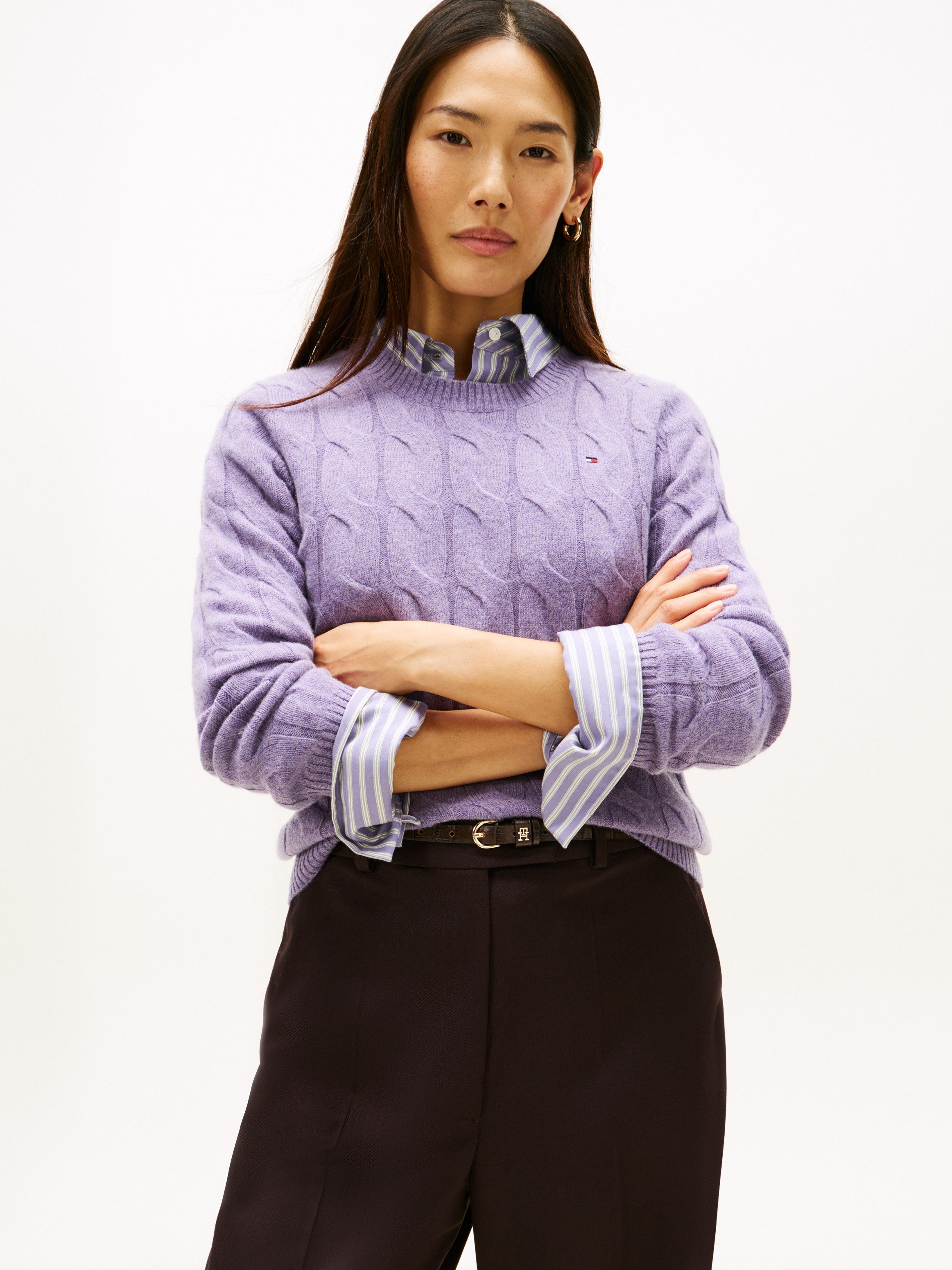 Tommy Hilfiger Strickpullover SOFT WOOL CABLE C-NK mit Zopfmuster, aus rein günstig online kaufen