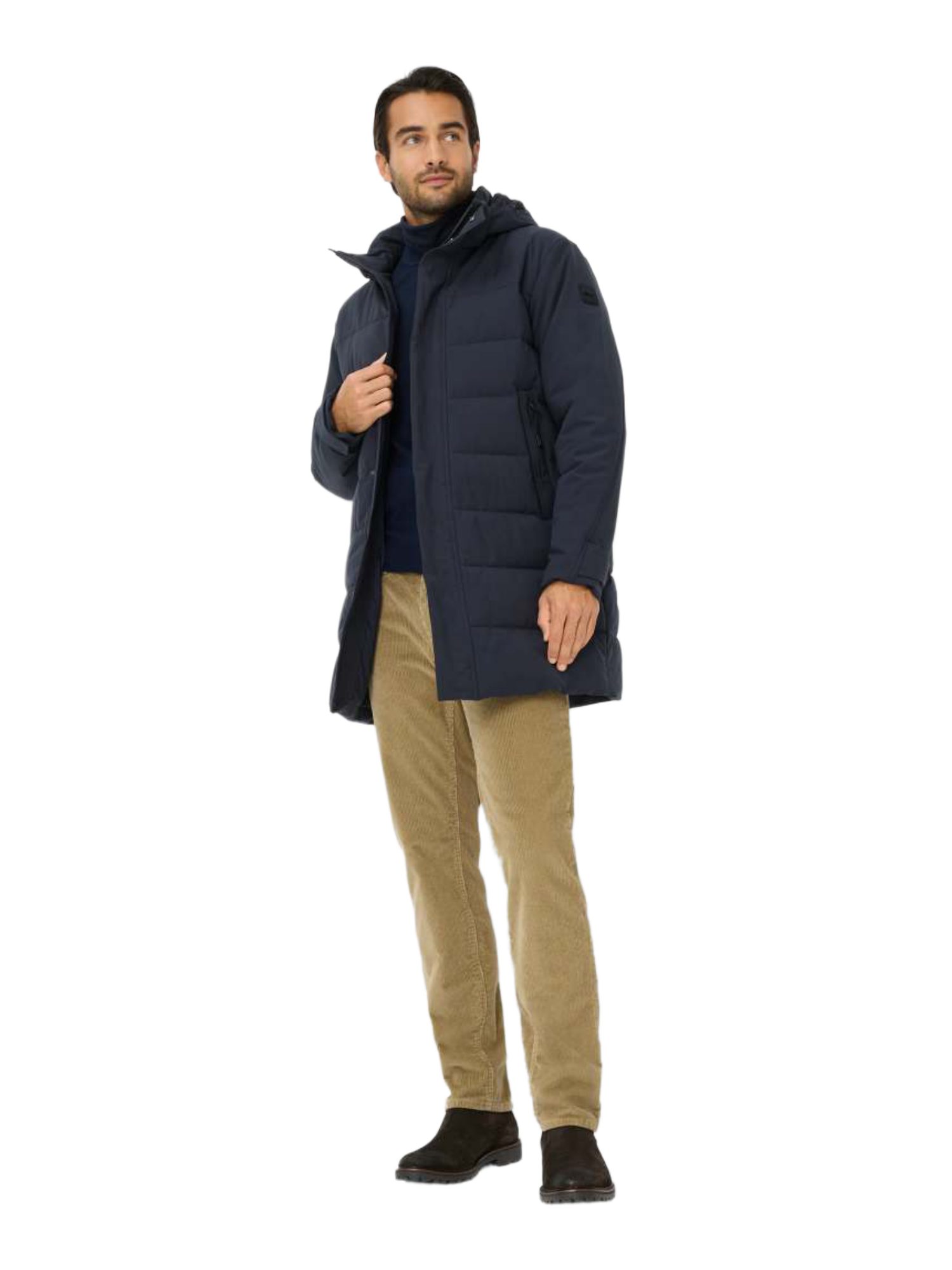 Brax Outdoorjacke schwarz,Outdoor,Polyester,Unifarben,Reverskragen,Lang,Gerade