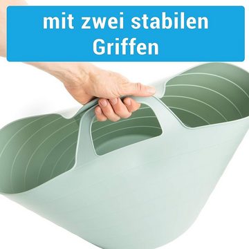 2friends Wäschewanne 3er Set, Wäschekorb Plastik mit Griffen, (45 x 40 cm, 30 Liter), 3 Farbig sortiert