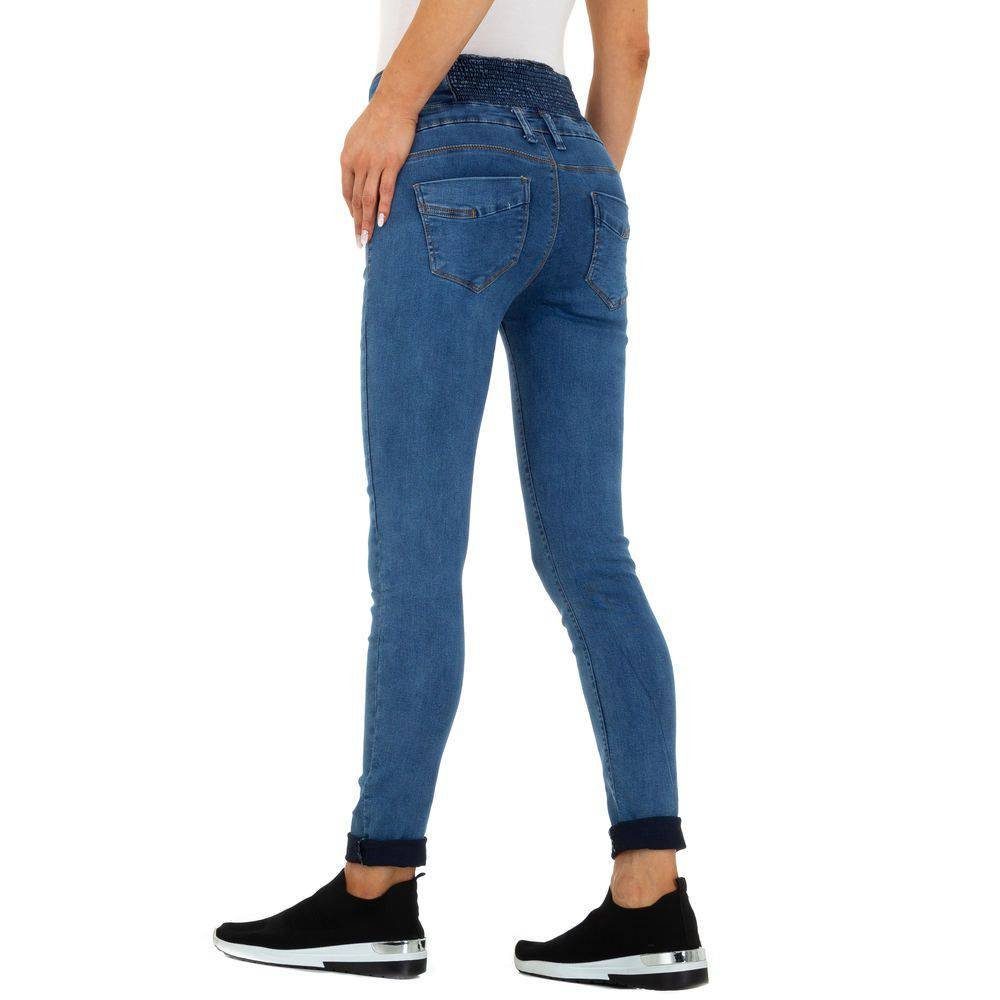 Skinny Ital-Design Jeans Skinny-fit-Jeans Bügelfrei Blau Damen in