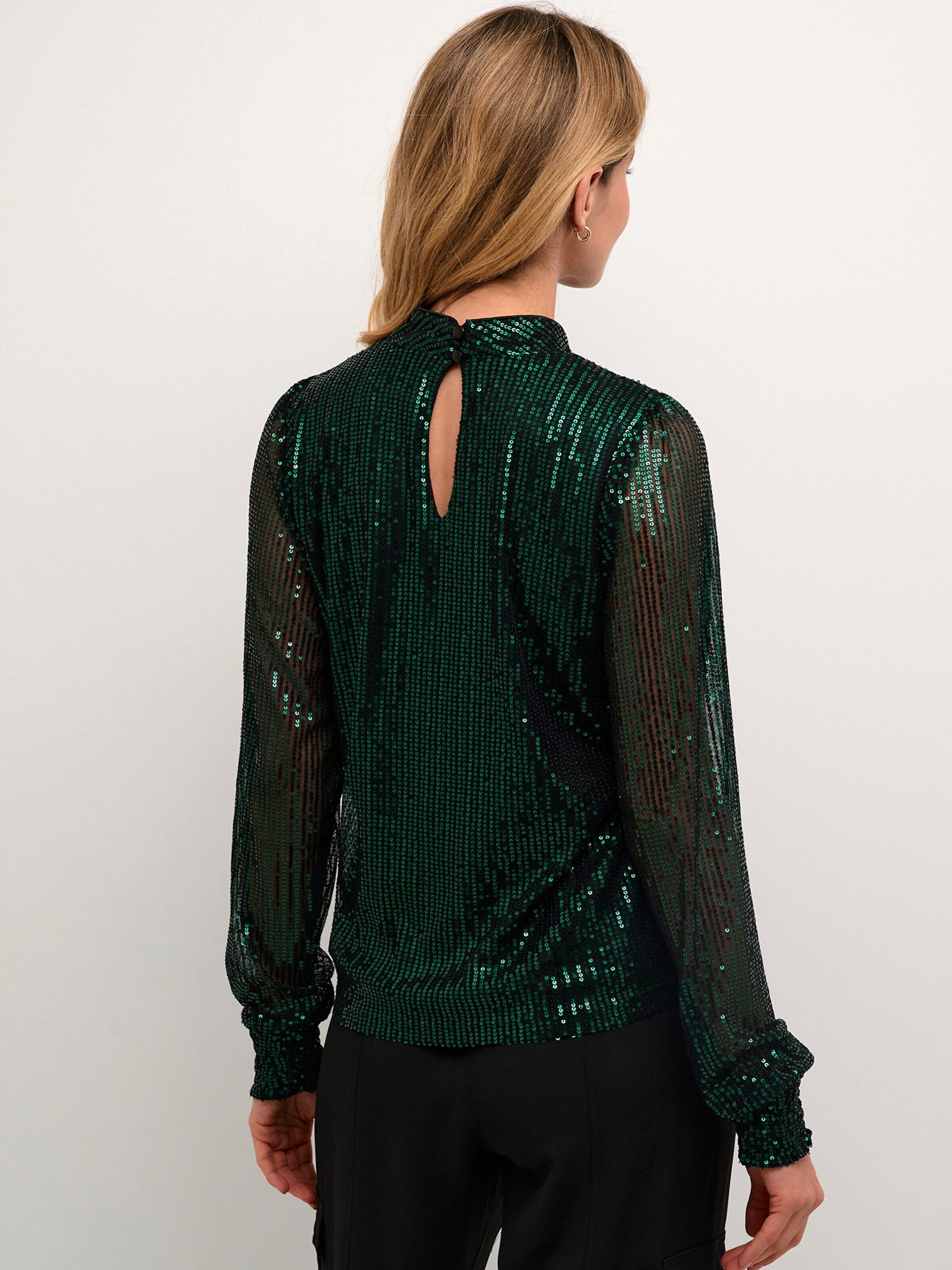 KAFFE Langarmbluse Bolette (1-tlg) Pailletten