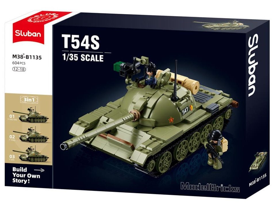 Sluban Sluban M38-B1135 - Panzer T54S, Kampfpanzer (MBT) 3-in-1, Bausatz 6... Konstruktions-Spielset