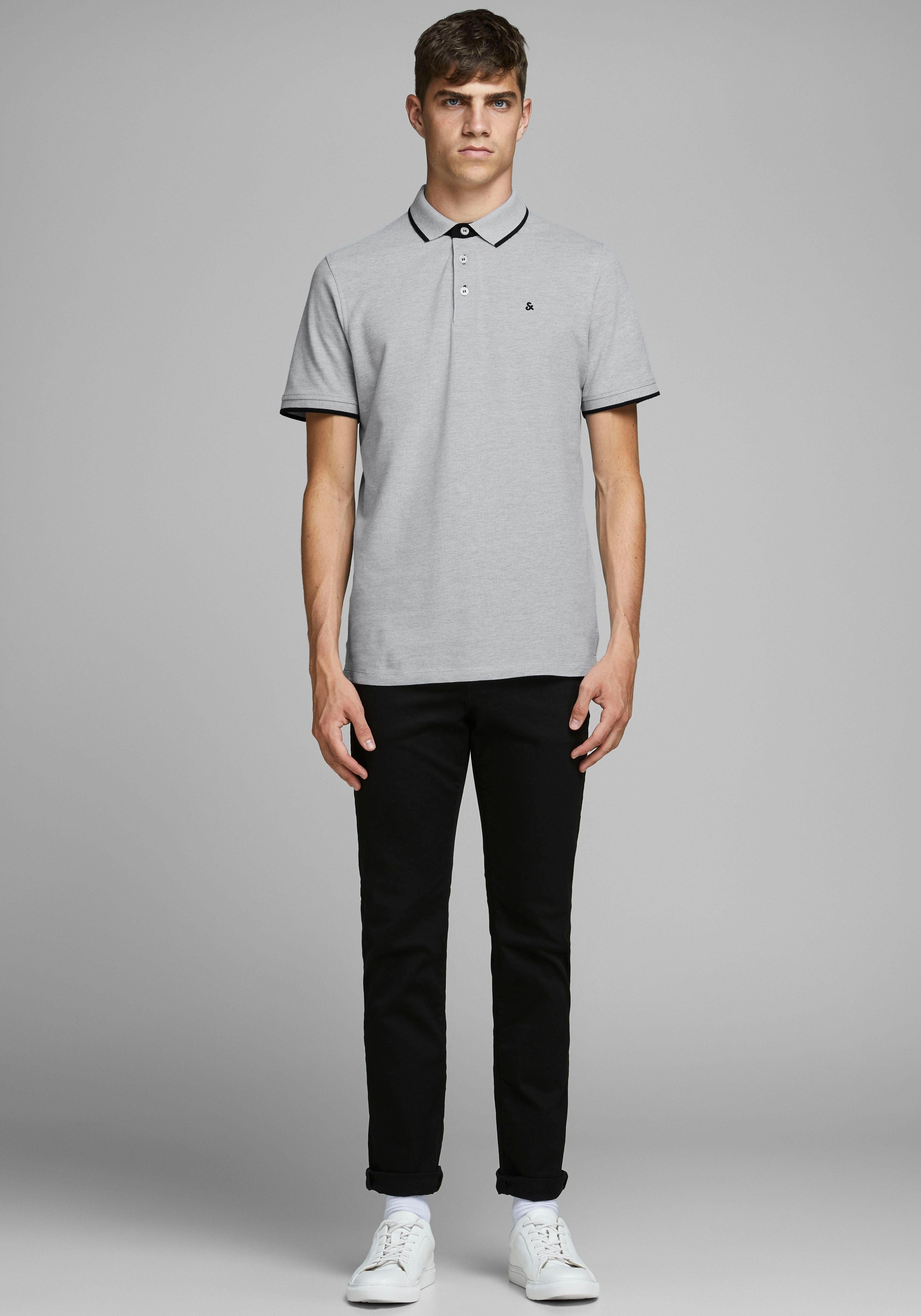 & Jack Jones Polo Paulos Poloshirt hellgrau-meliert