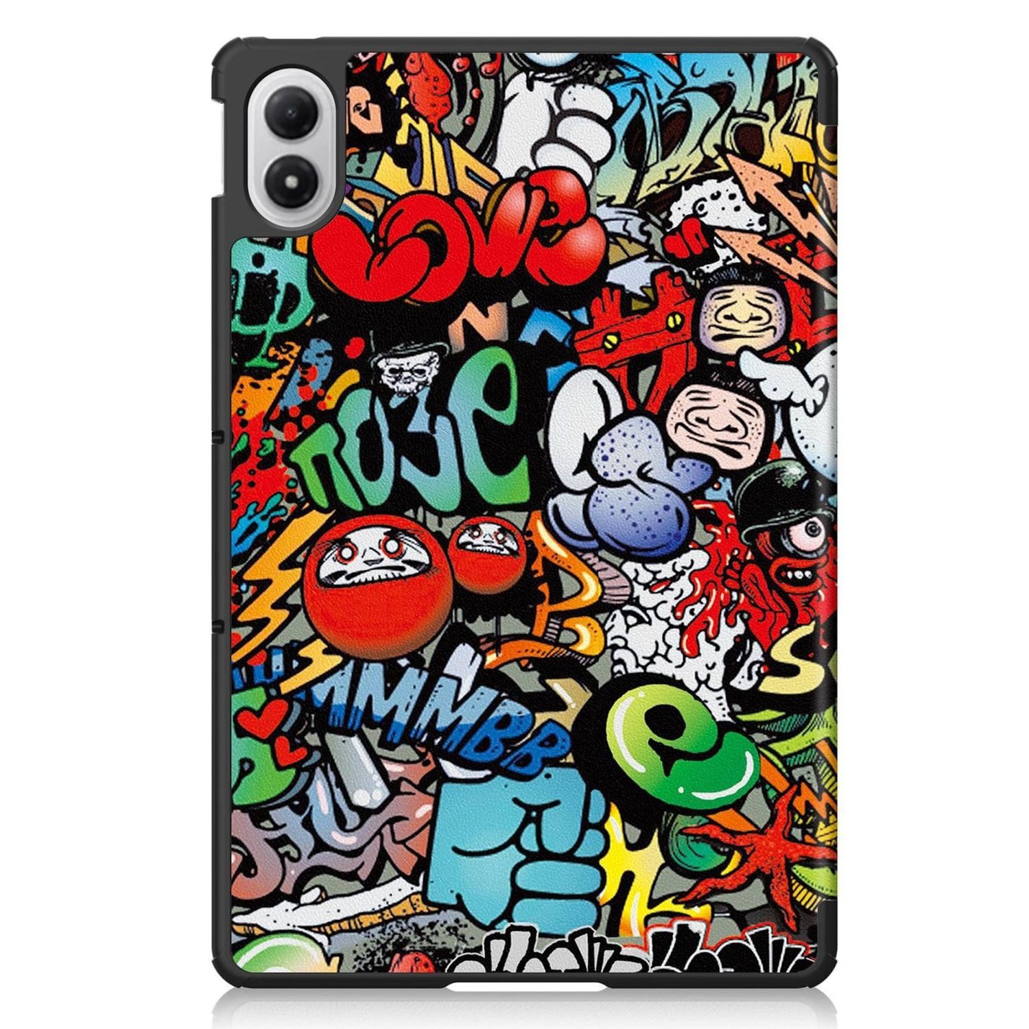 Wigento Tablet-Hülle Für Xiaomi Redmi Pad 2 Pro 12.1" 3folt Wake UP Smart Hülle Graffiti, Milchstraße Design, 3-Fold Standfunktion