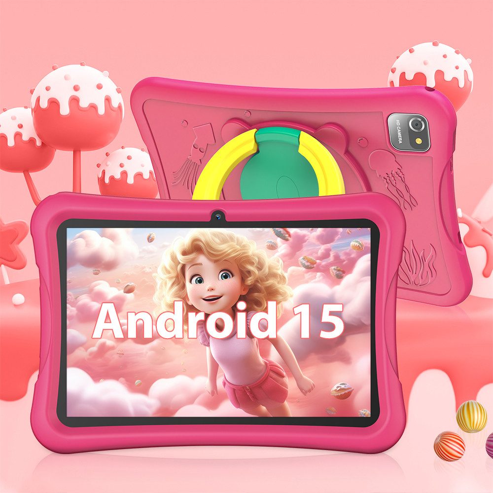 XGODY Android 15(8GB+64GB) Tablet mit Silikon-Lederhülle Tablet (10.1", 64 GB, Android 15, 10,1 Zoll Tablet 6000 mAh Penta-Core mit WiFi 6 Bluetooth 5.0 GMS)