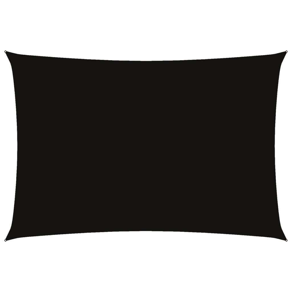 vidaXL Sonnensegel Sonnensegel Oxford-Gewebe Rechteckig 3x5 m Schwarz, (1-tlg)
