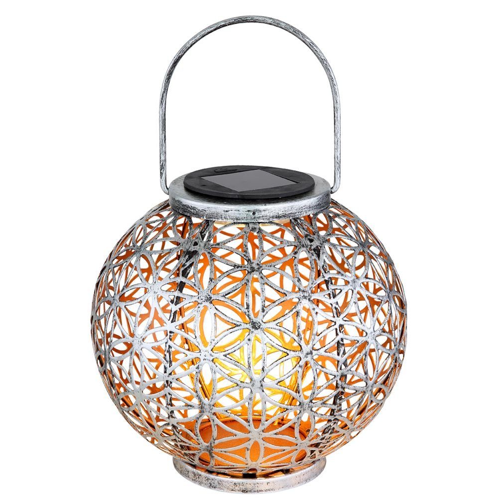 GLOBO LIGHTING Außen-Deckenleuchte, LED-Leuchtmittel fest verbaut, Warmweiß, Solar Lampe Outdoor Solarleuchte orientalisch LED Solar