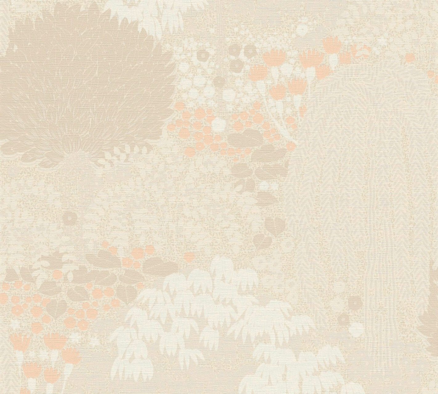 KUNSTLOFT Vliestapete Lush Hideaway 0.53x10.05 m, matt, lichtbeständige Design Tapete orange, natur