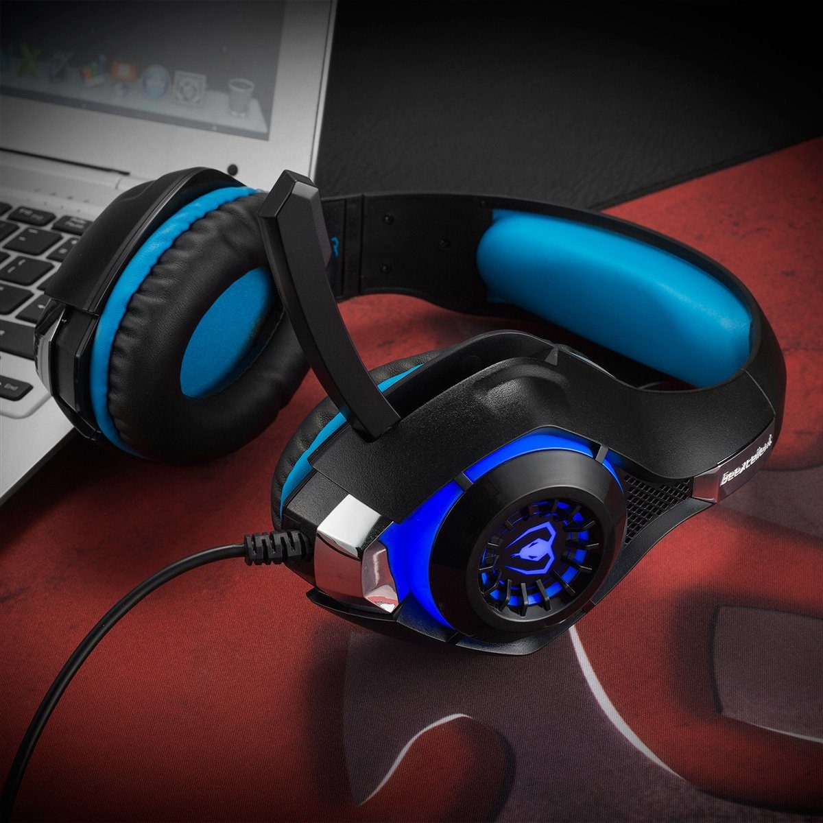 Novzep Gaming Headset, LED-3D-Surround-Sound-Kopfhörer Over-Ear-Kopfhörer (mit Geräuschunterdrückung)