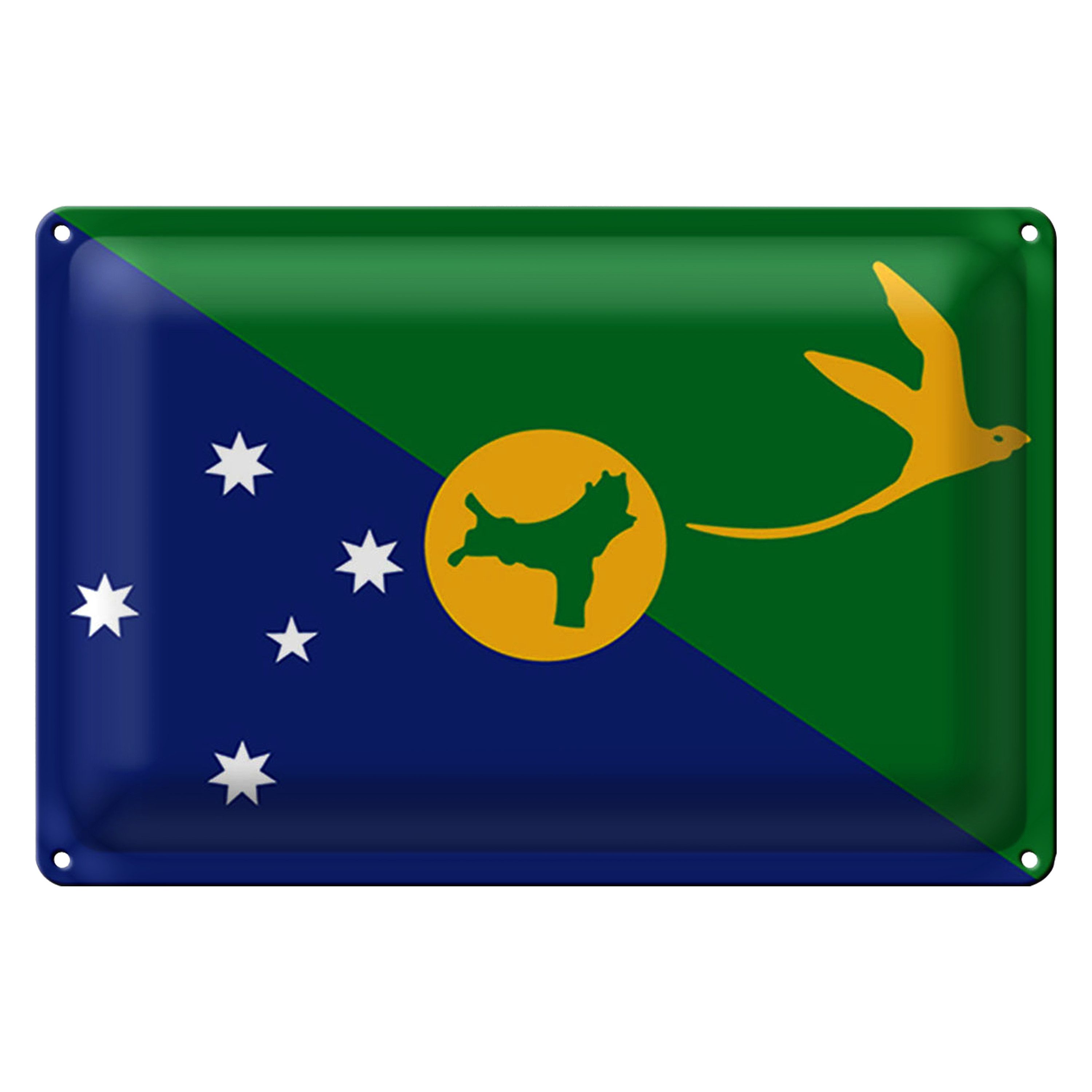 Roomando Metallschild Blechschild Flagge Weihnachtsinsel 30x20cm Christmas Island