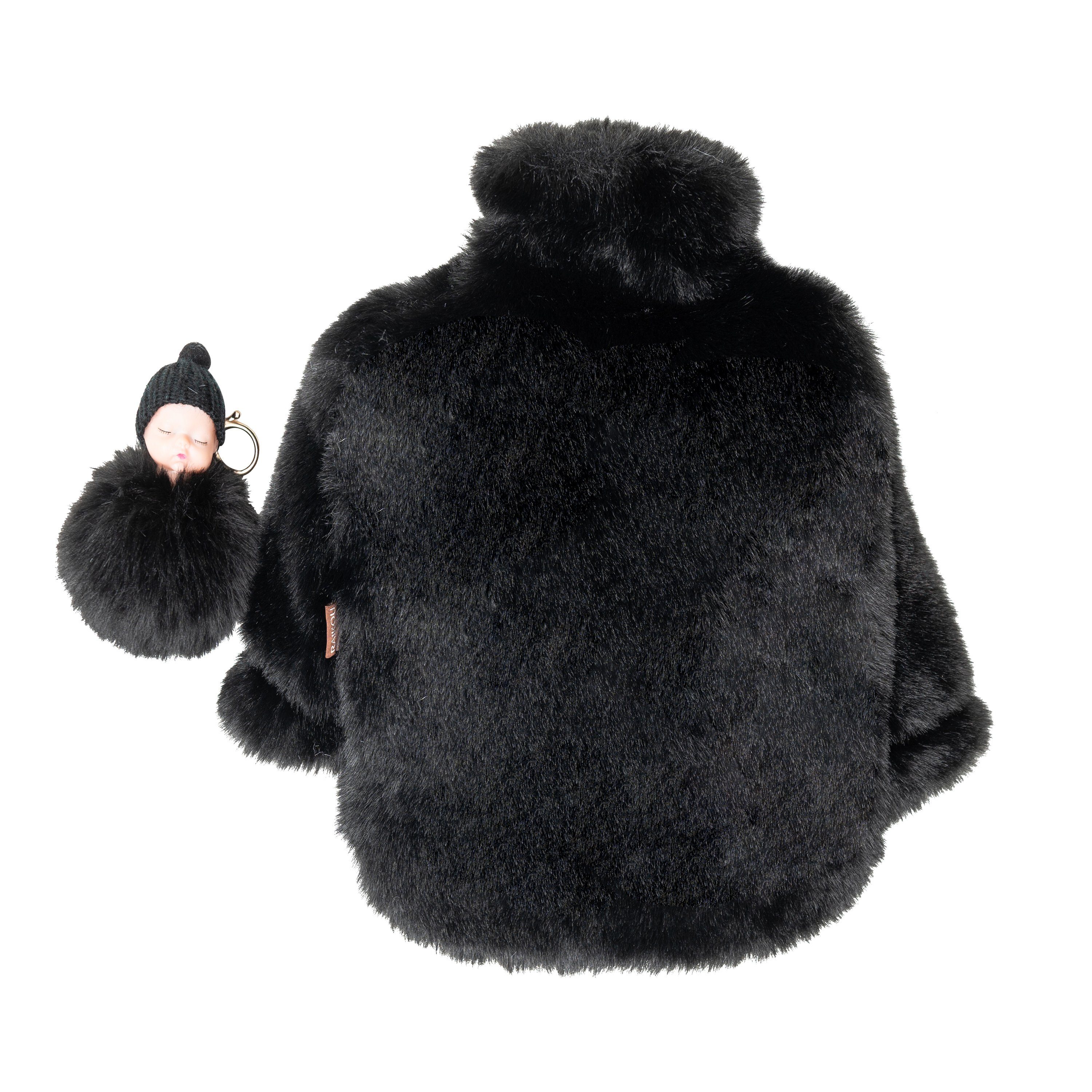 RAIKOU Wärmflasche mit hautfreundliche Plüsch-Hülle / Грілка для рук / Fußwärme geschenkidee, (set, 3-tlg., -1 Stck. Bezug -1 Stck. Schlüsselanhänger -1 Stck. Wärmflasche), mit Schlüsselanhänger