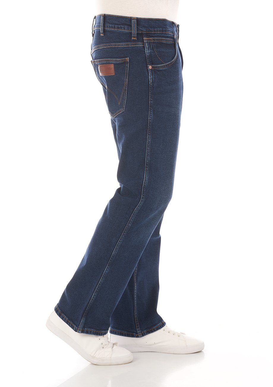Bootcut-Jeans (WSS5KPXED) Wrangler Denim Stretch Blue Jacksville mit Herren Hose Boot Cut Jeanshose Classic